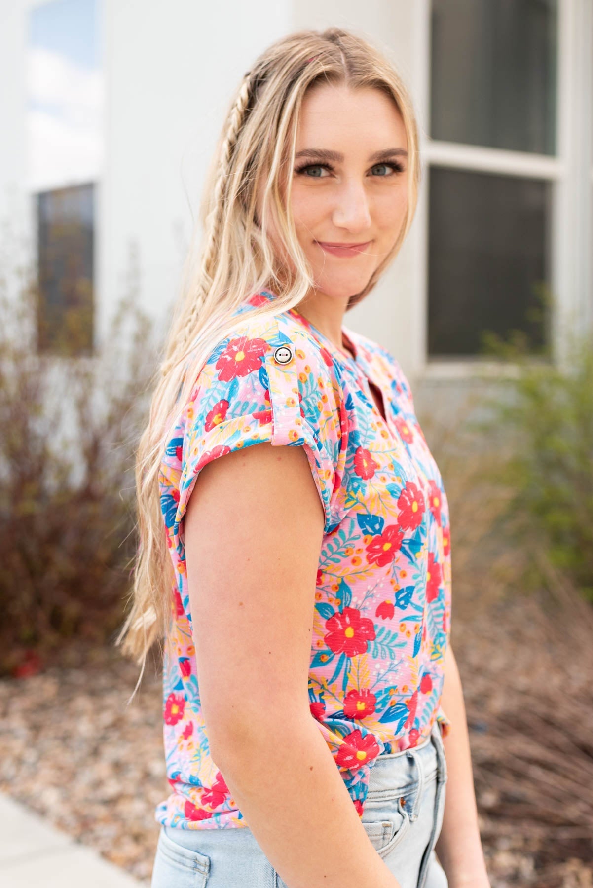 Nico Blush Multi Floral Top