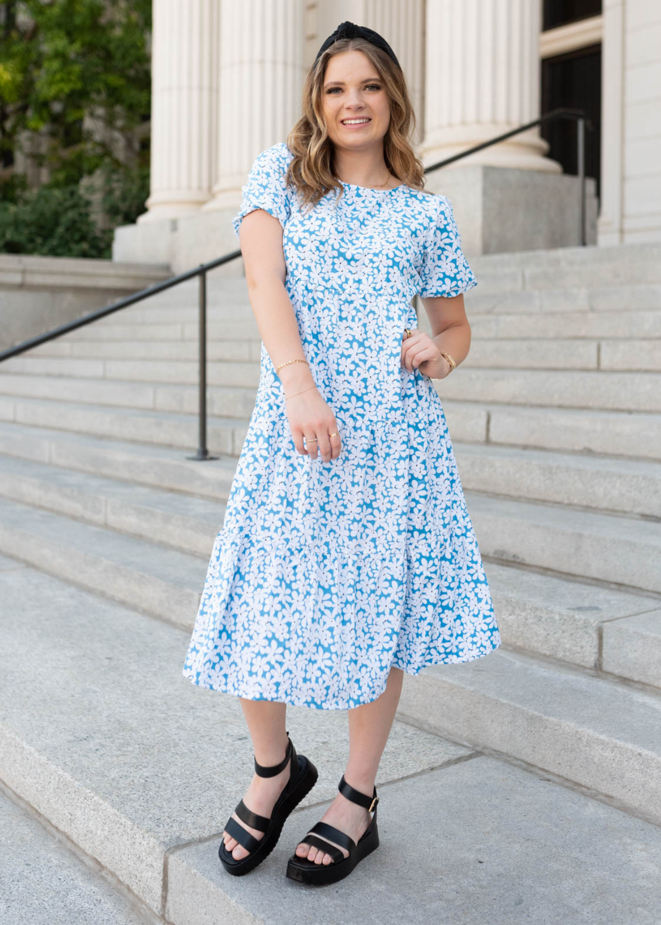 Nicole Blue Daisy Dress