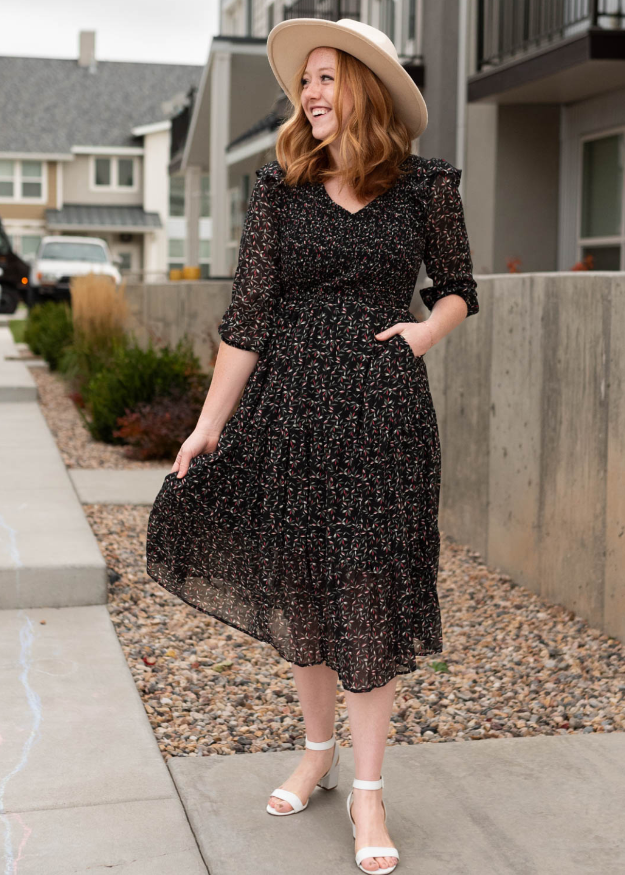 Nikki Black Floral Dress