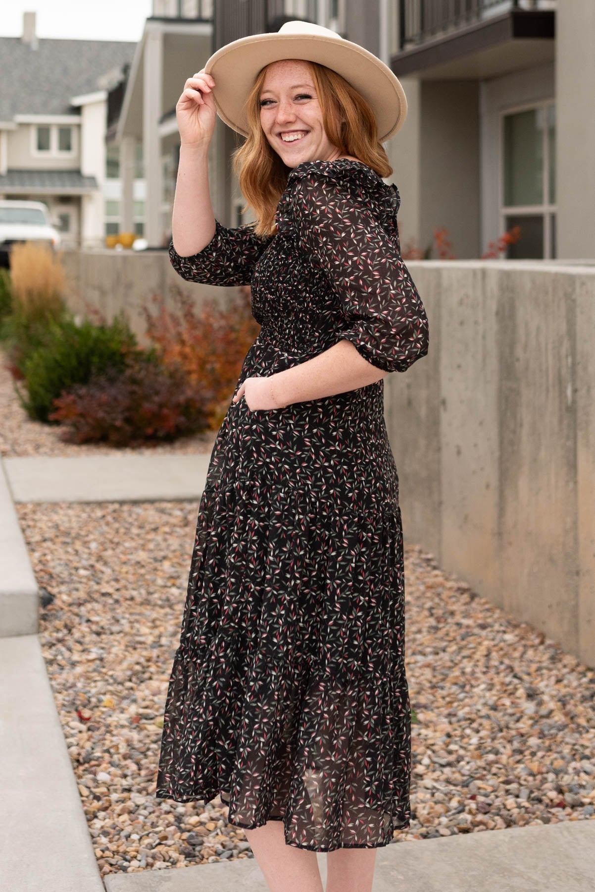 Nikki Black Floral Dress