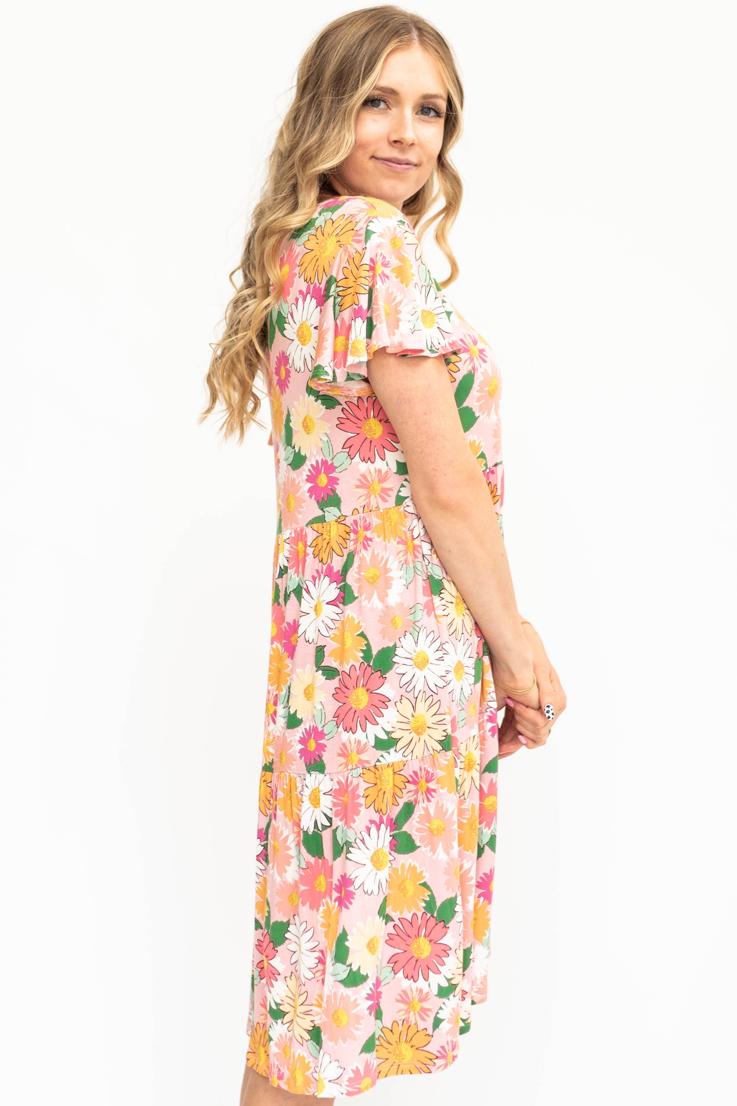 Nora Pink Floral Dress