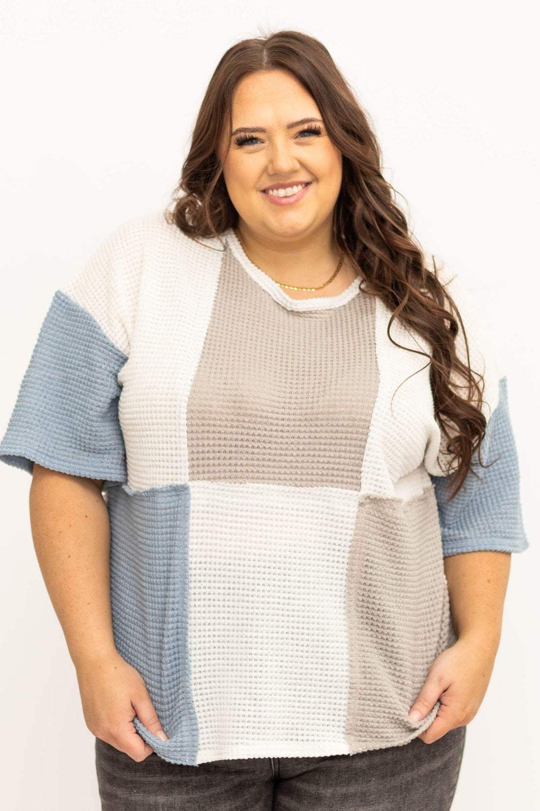 Nyla Blue Knit Top