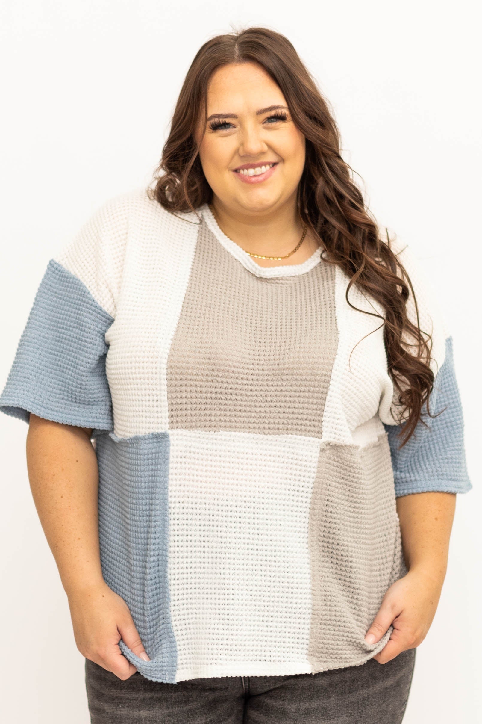 Nyla Blue Knit Top