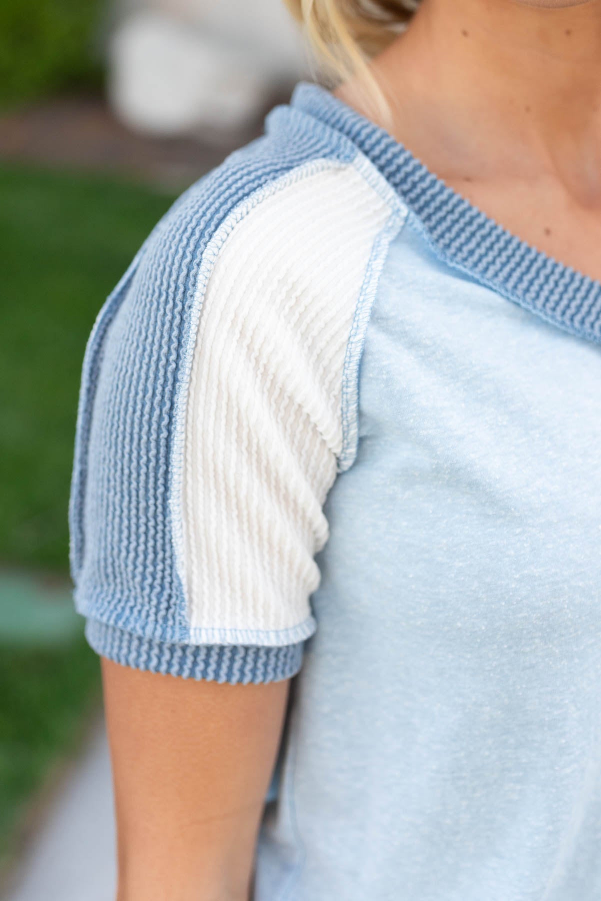 Oaklee Vintage Blue Pattern Top