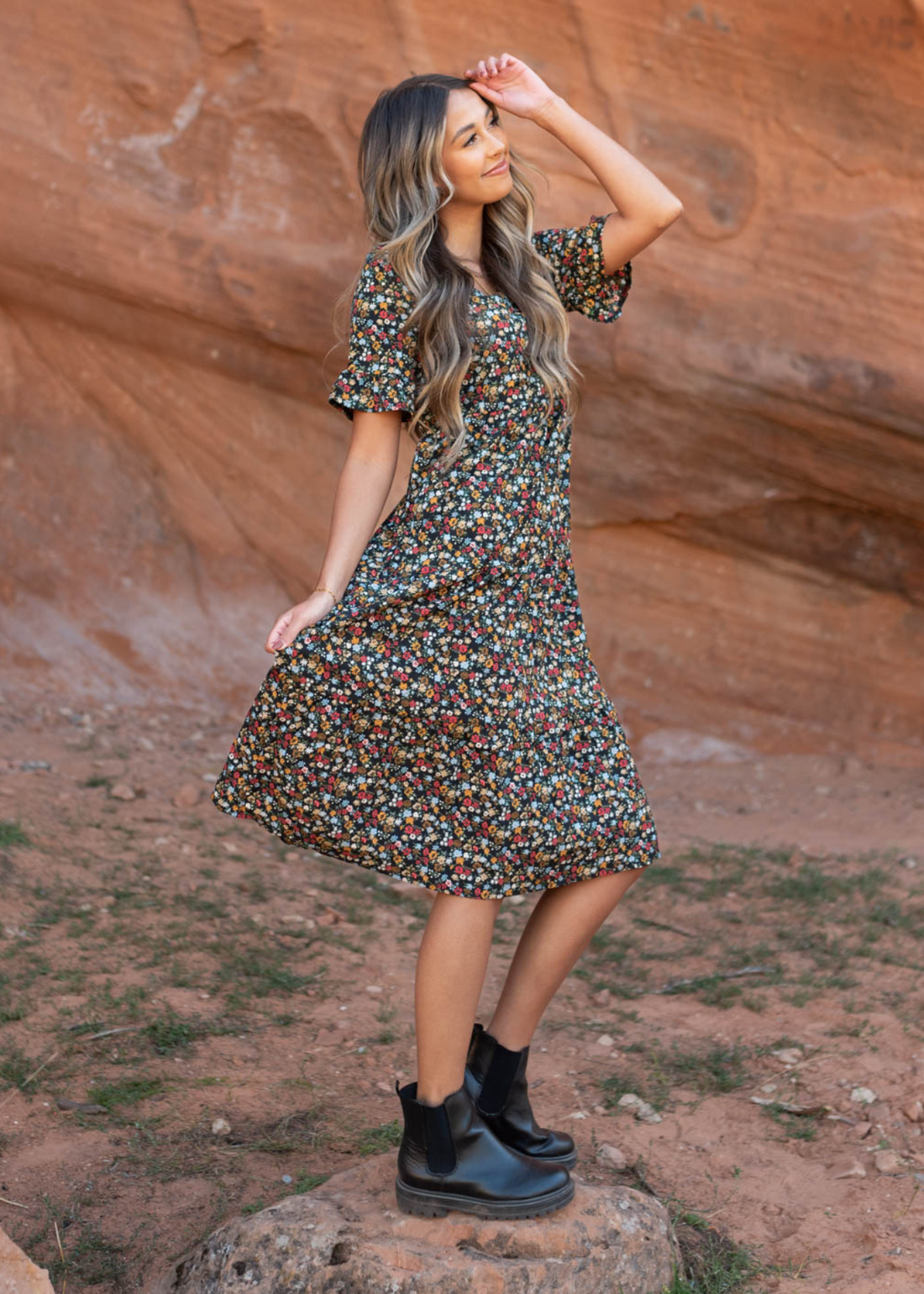 Oakley Black Floral Dress