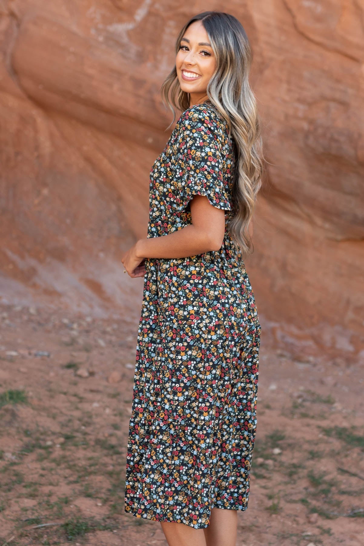 Oakley Black Floral Dress