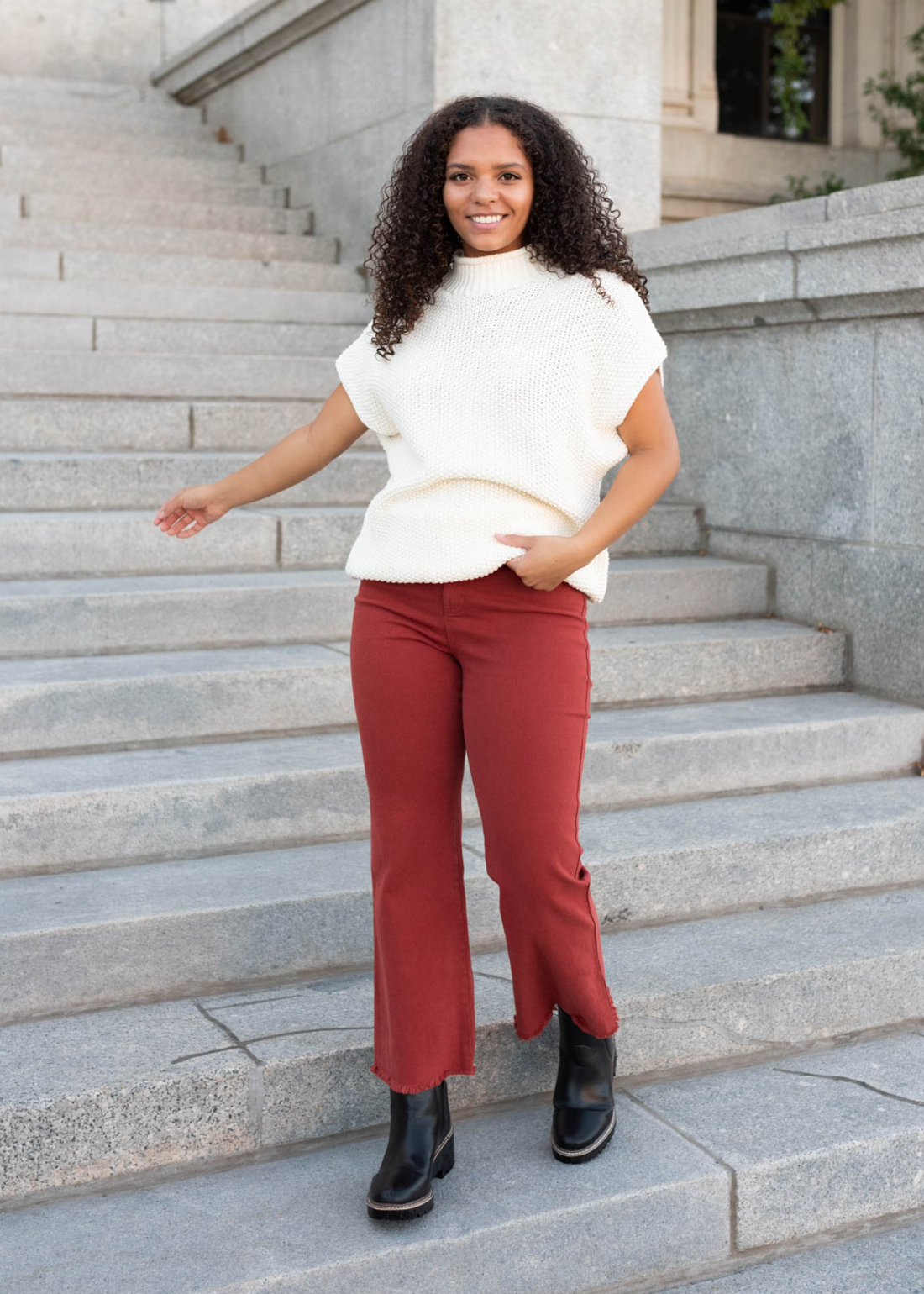 Odette Red Clay High Rise Pants