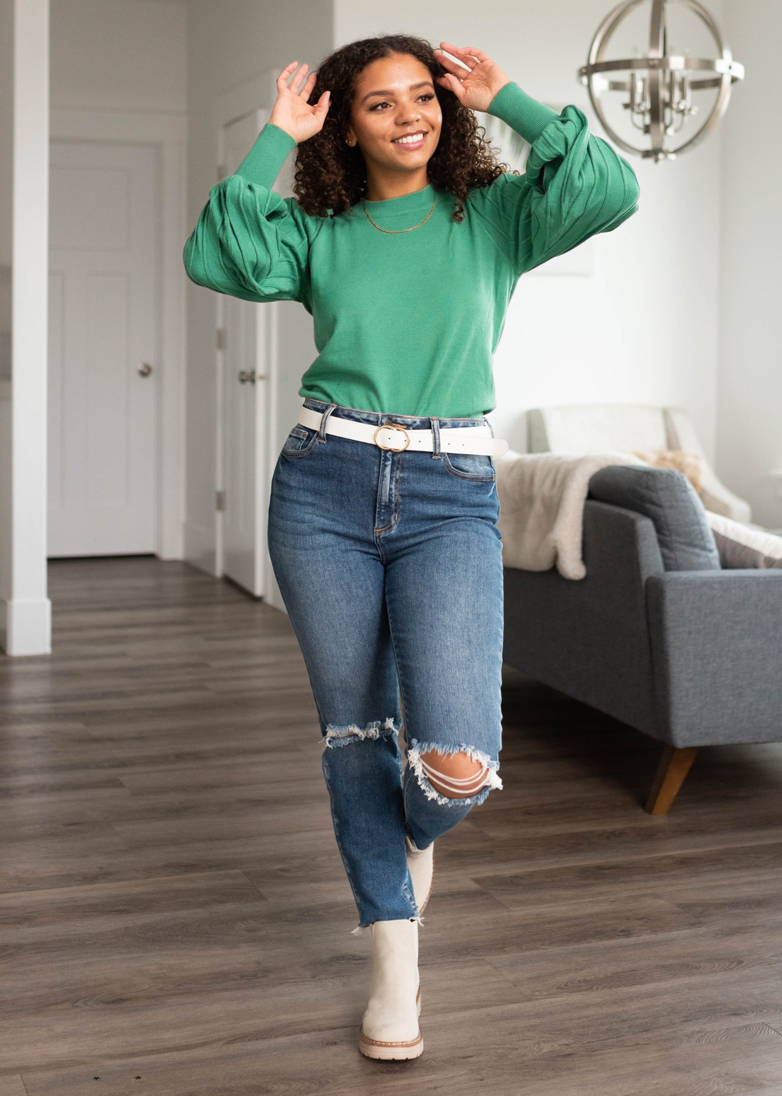 Odette Rosemary Green Sweater