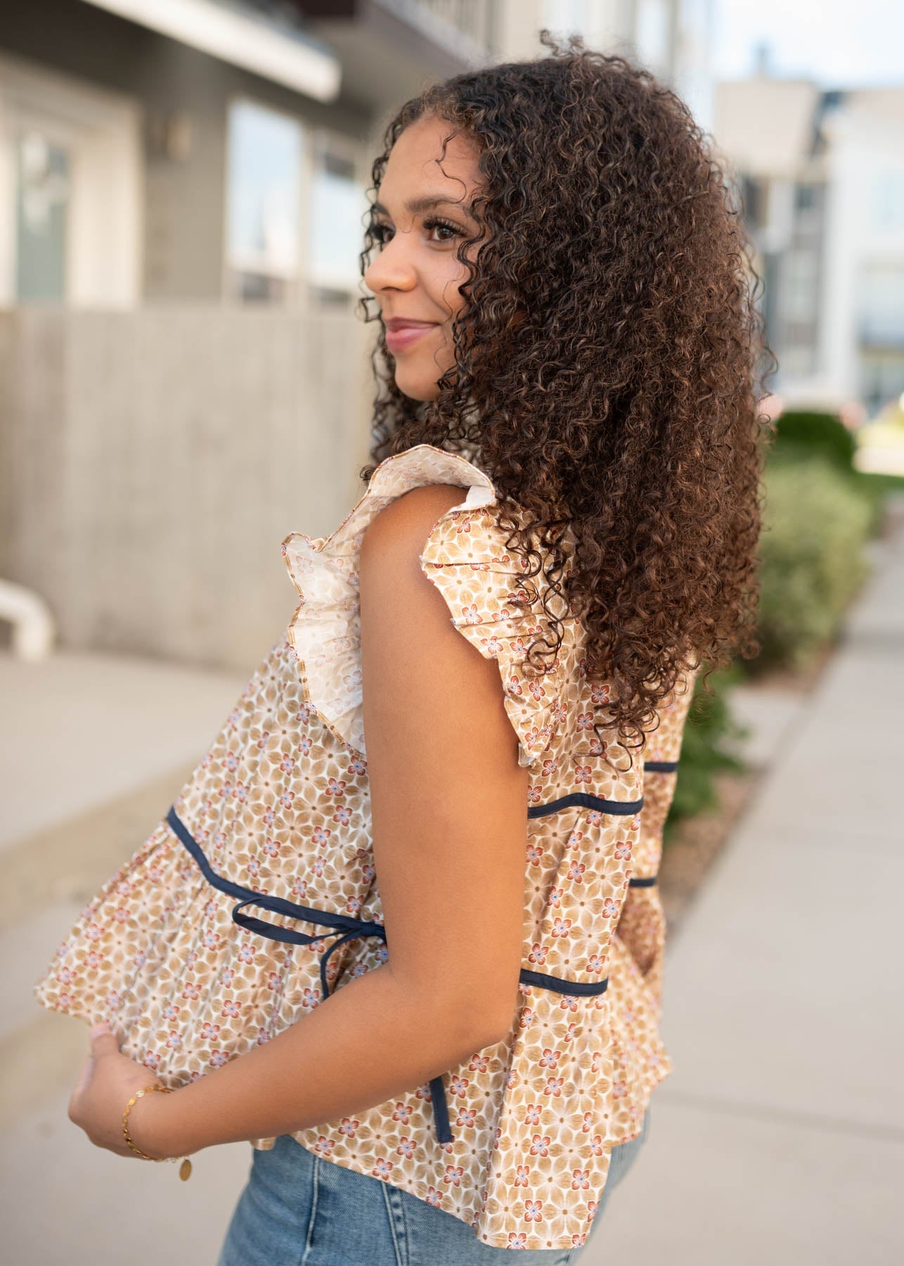 Olivia Taupe Floral Top
