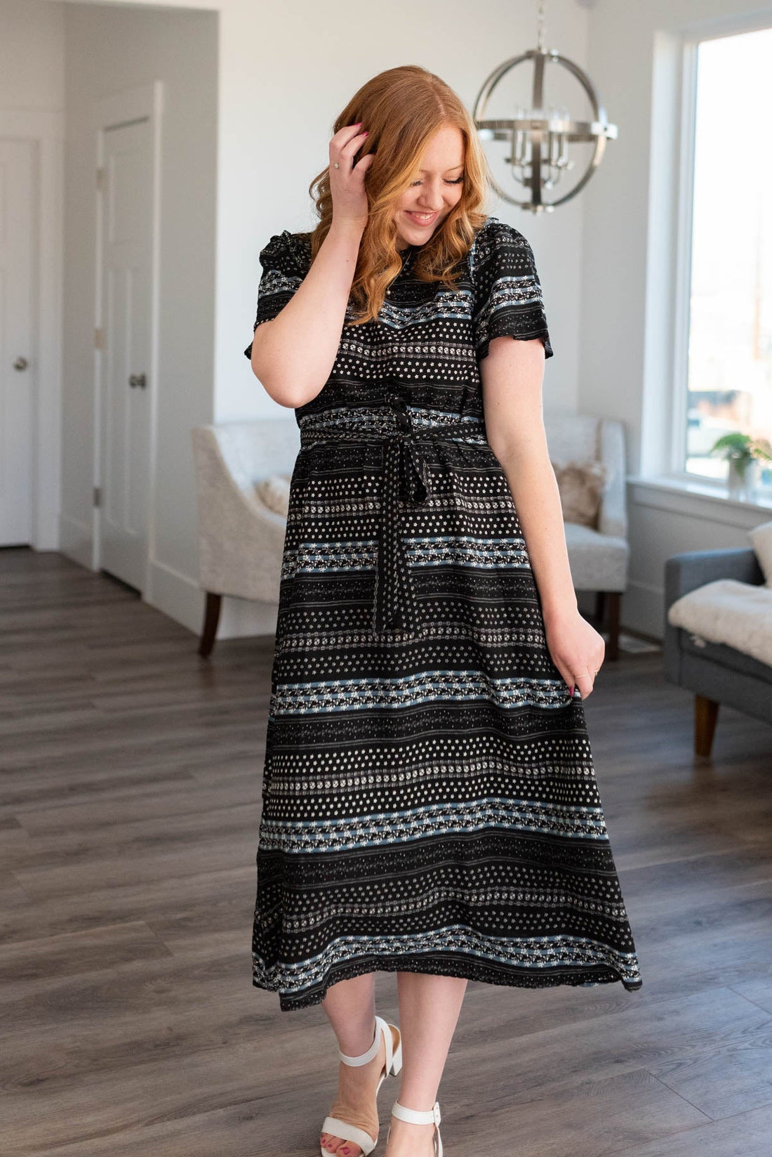 Ora Black Pattern Dress