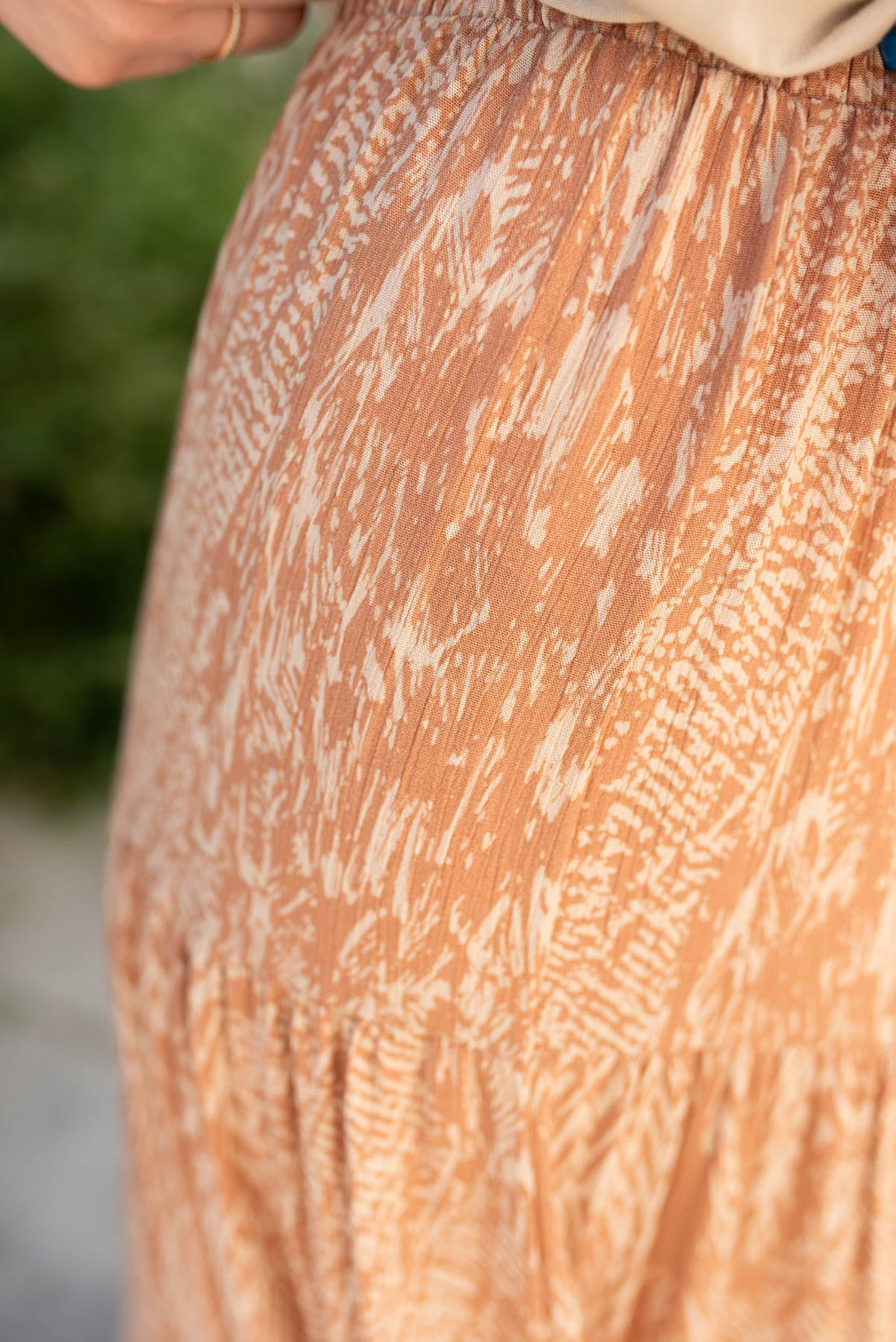 Ordene Terracotta Pattern Skirt