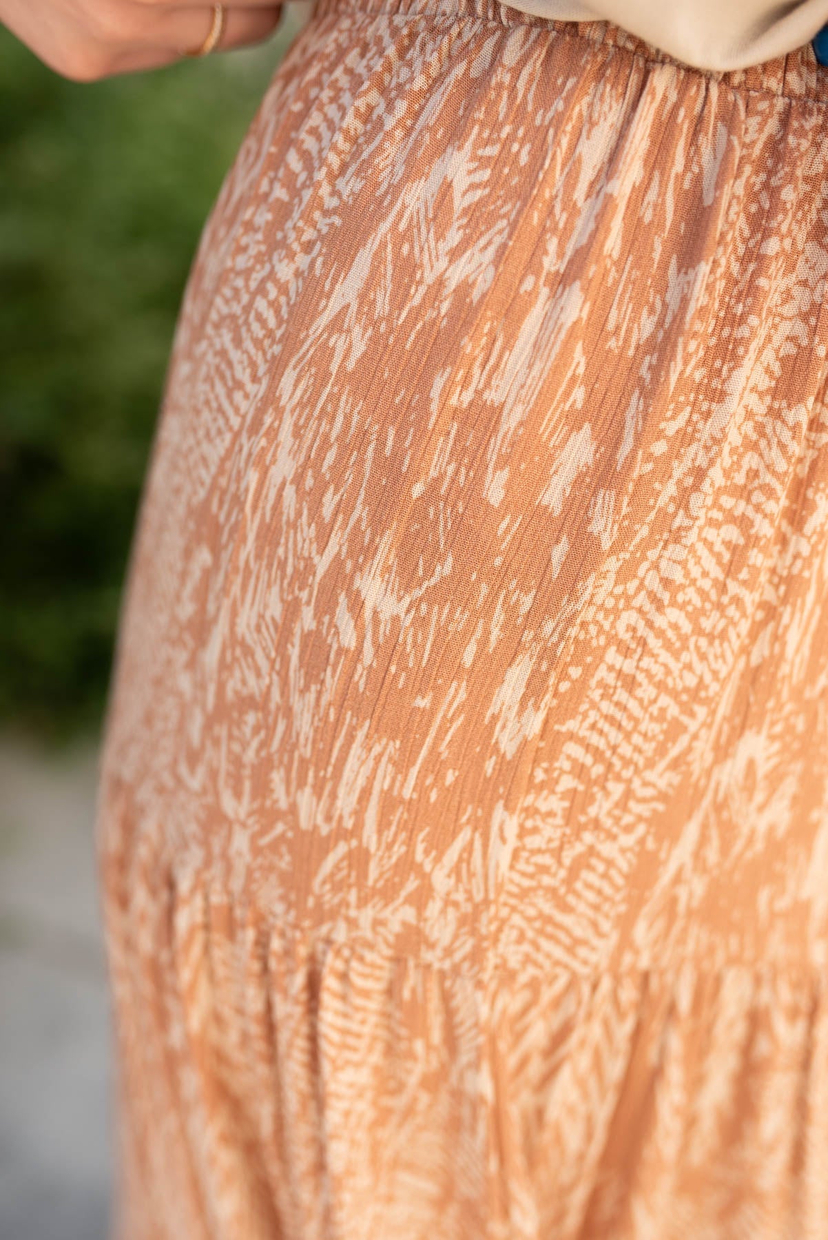 Ordene Terracotta Pattern Skirt
