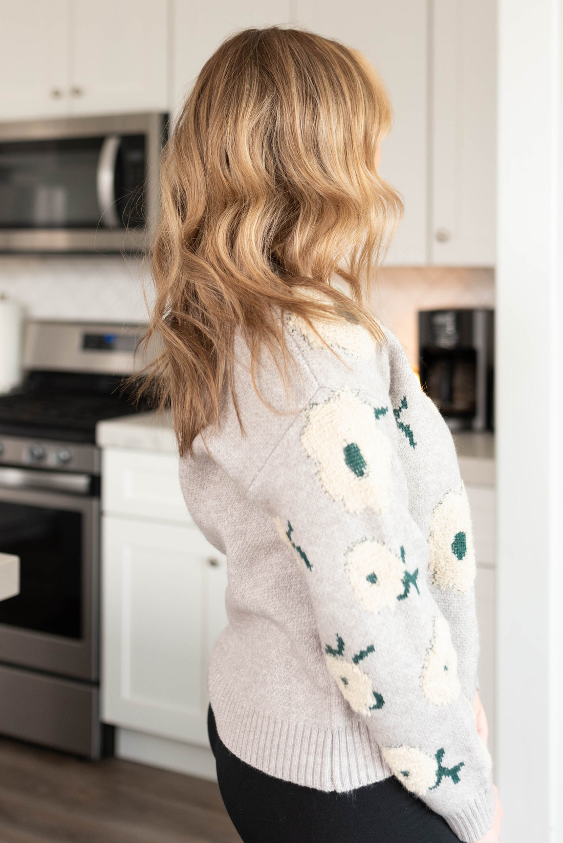 Paisley Grey Floral Sweater