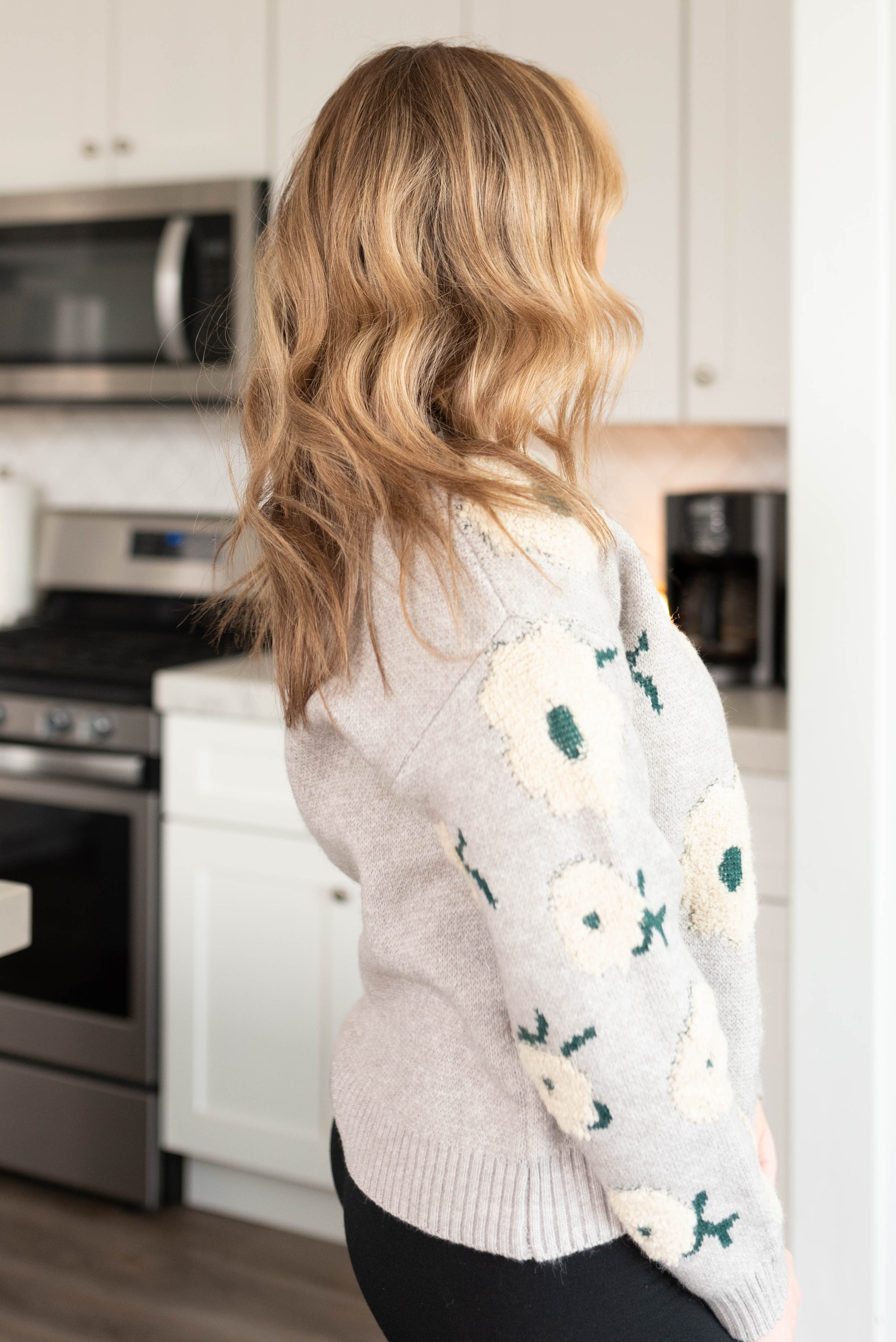 Paisley Grey Floral Sweater