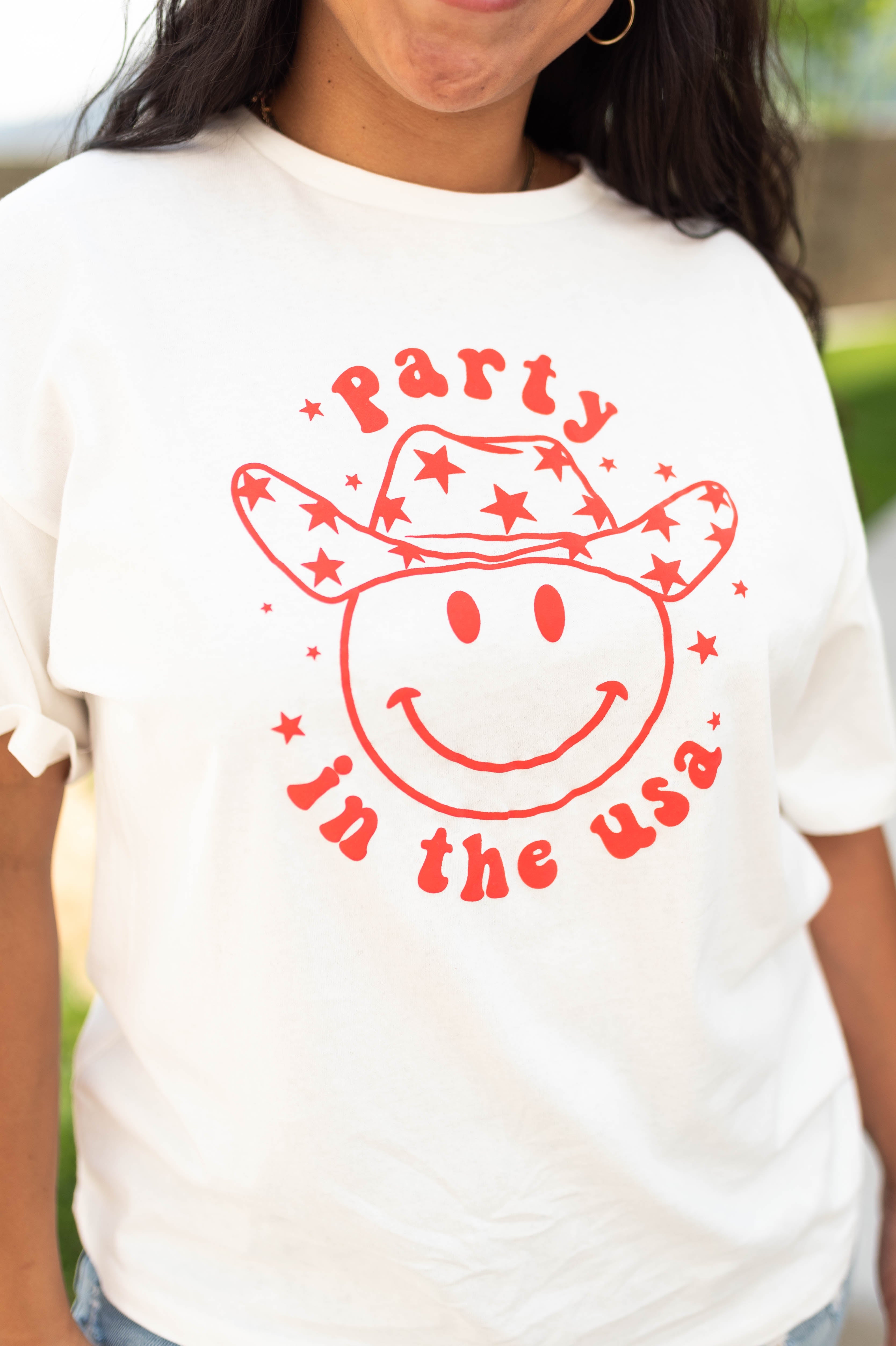 Party In The USA White Tee