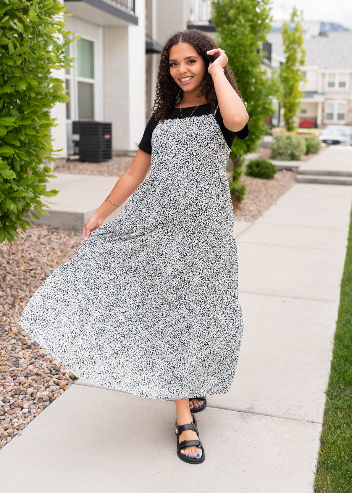 Pauline Navy Floral Tied Dress
