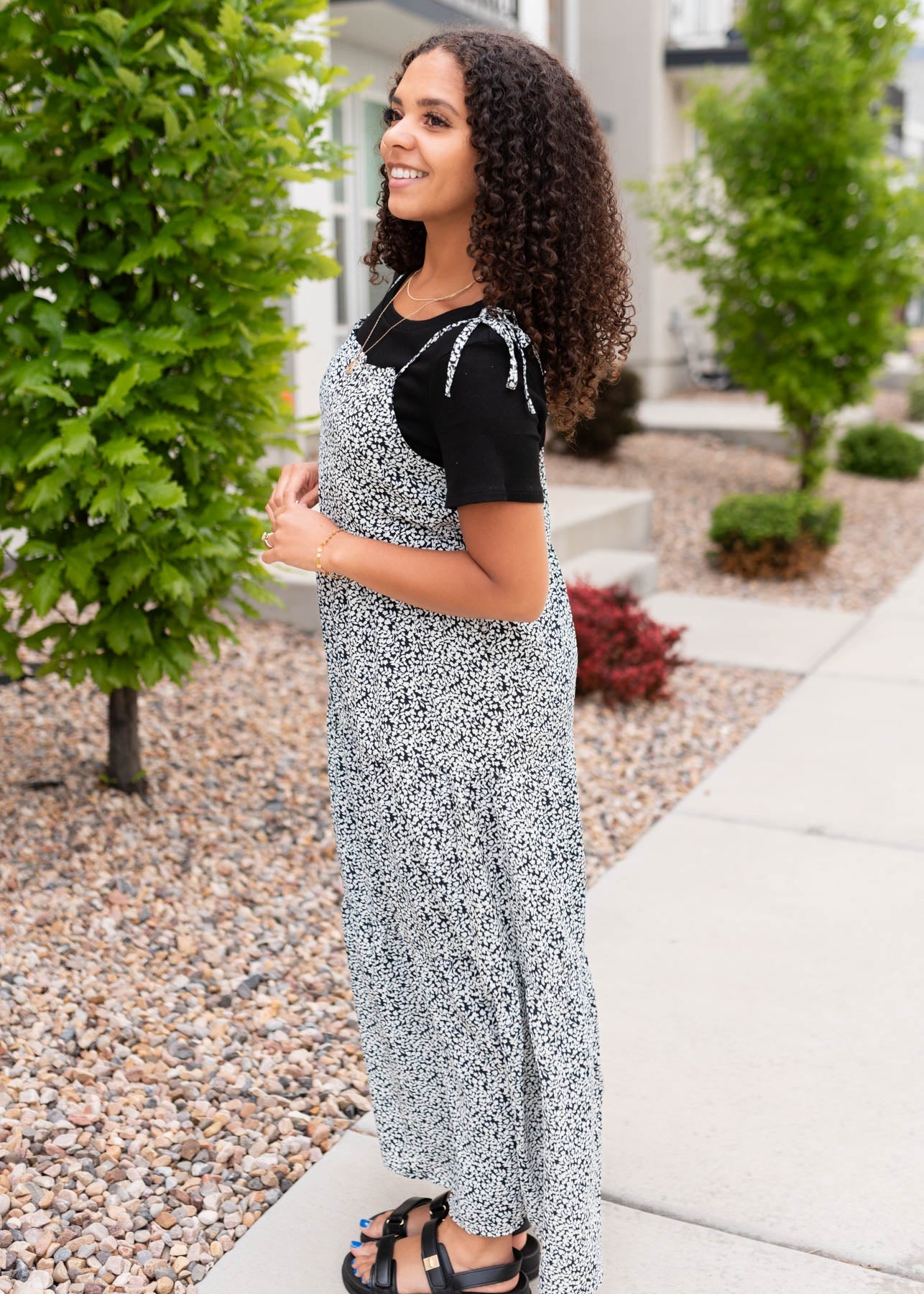 Pauline Navy Floral Tied Dress