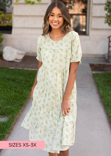 Penelope Green Tiered Dress