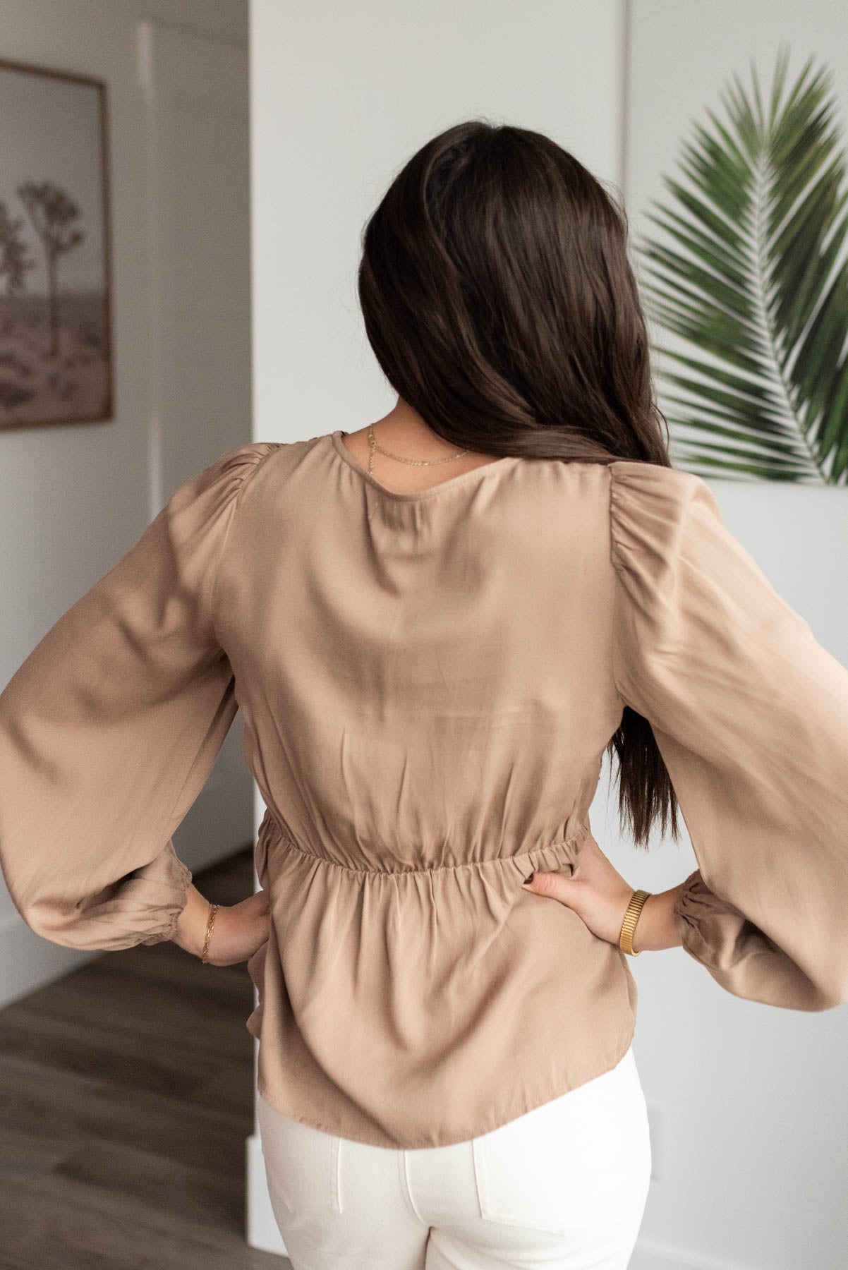 Prescilla Mocha Crochet Stripe Top