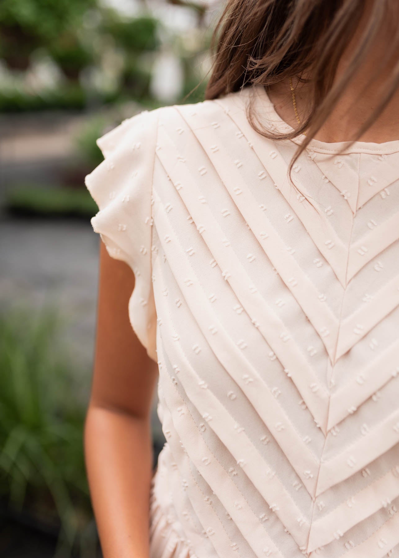 Preslyn Beige Swiss Dot Dress