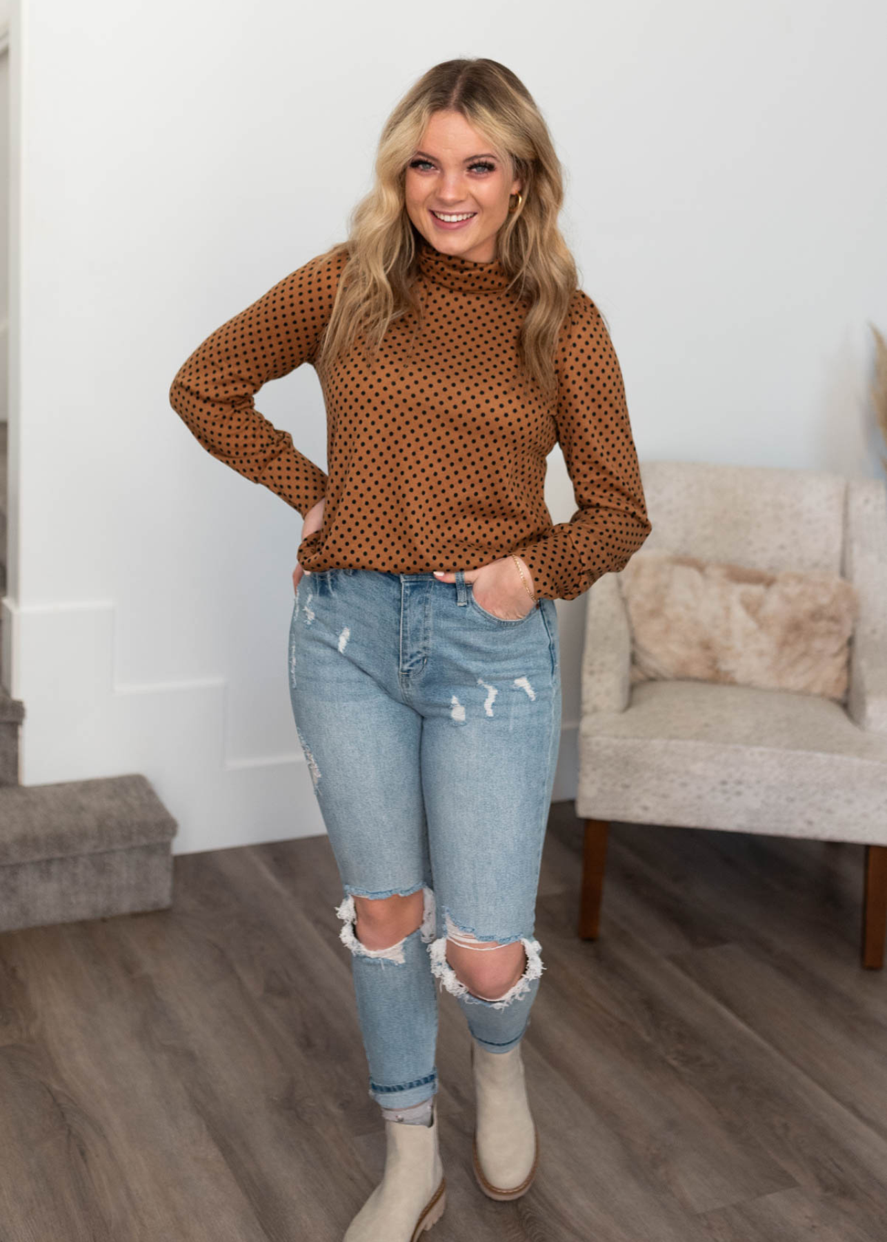 Quinby Brown Turtleneck