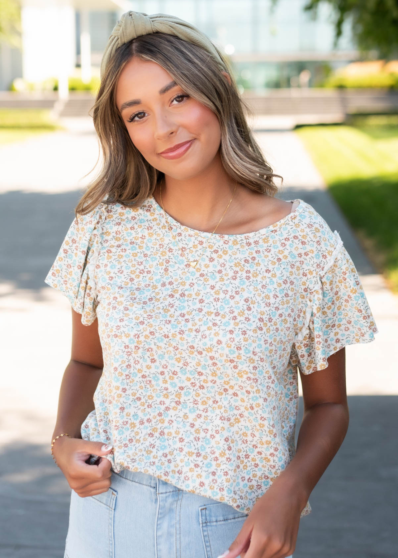 Quinn Sage Floral Top