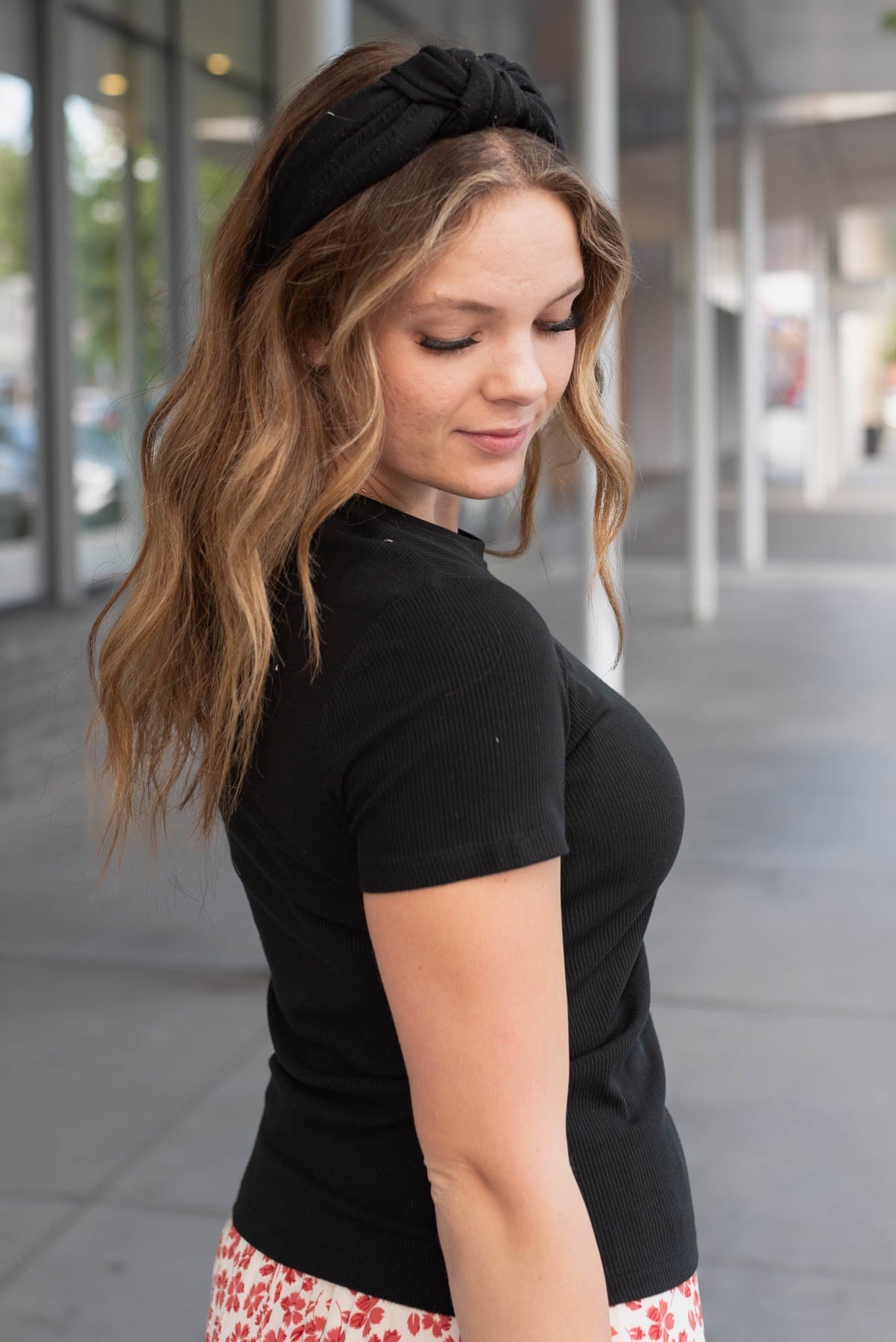 Rainie Black Ribbed Top