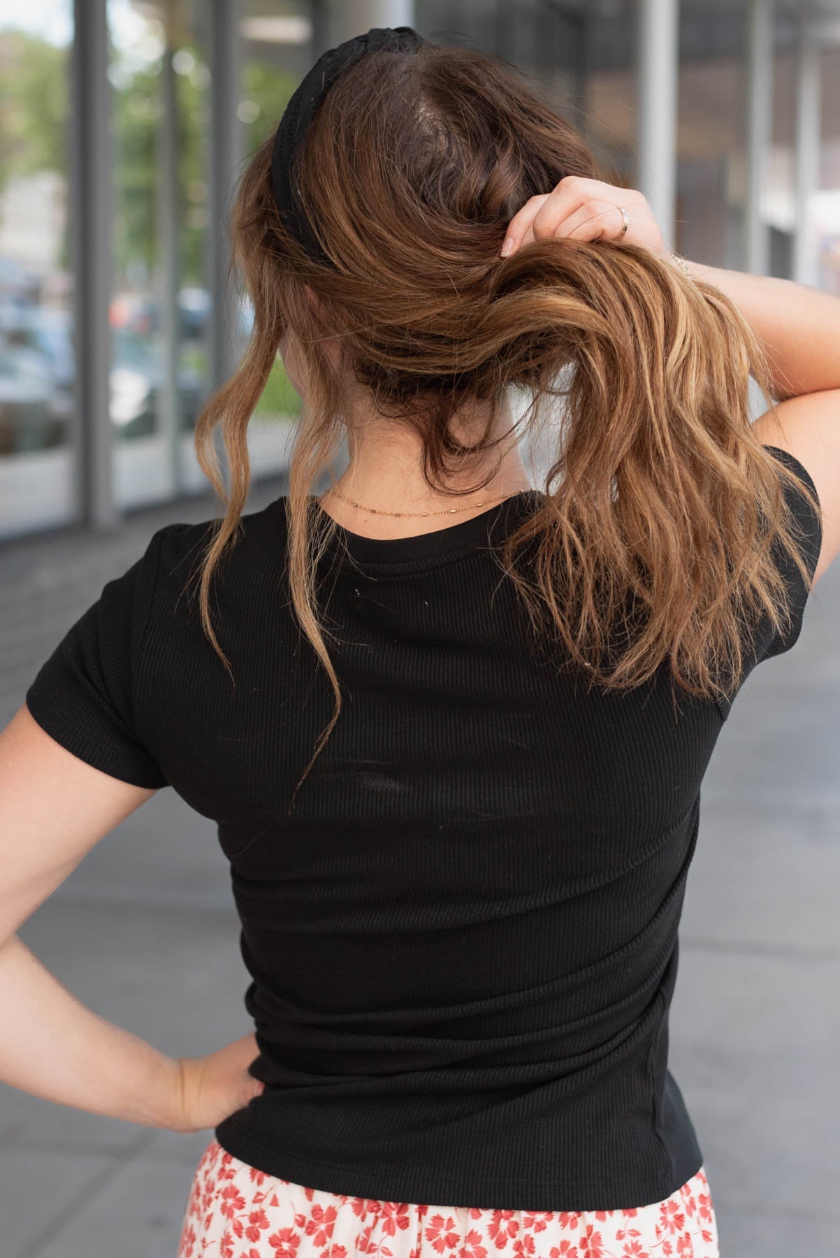 Rainie Black Ribbed Top