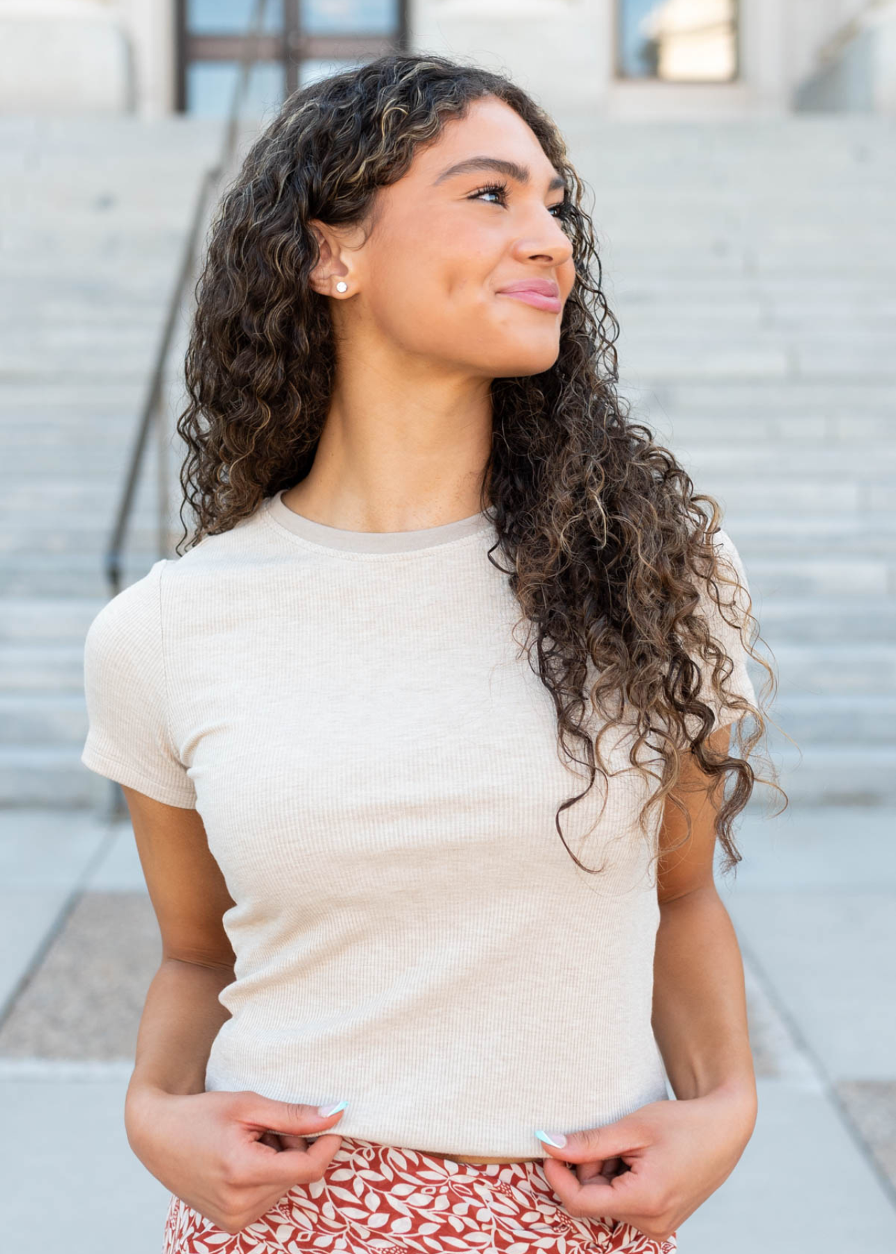 Rainie Oatmeal Ribbed Top