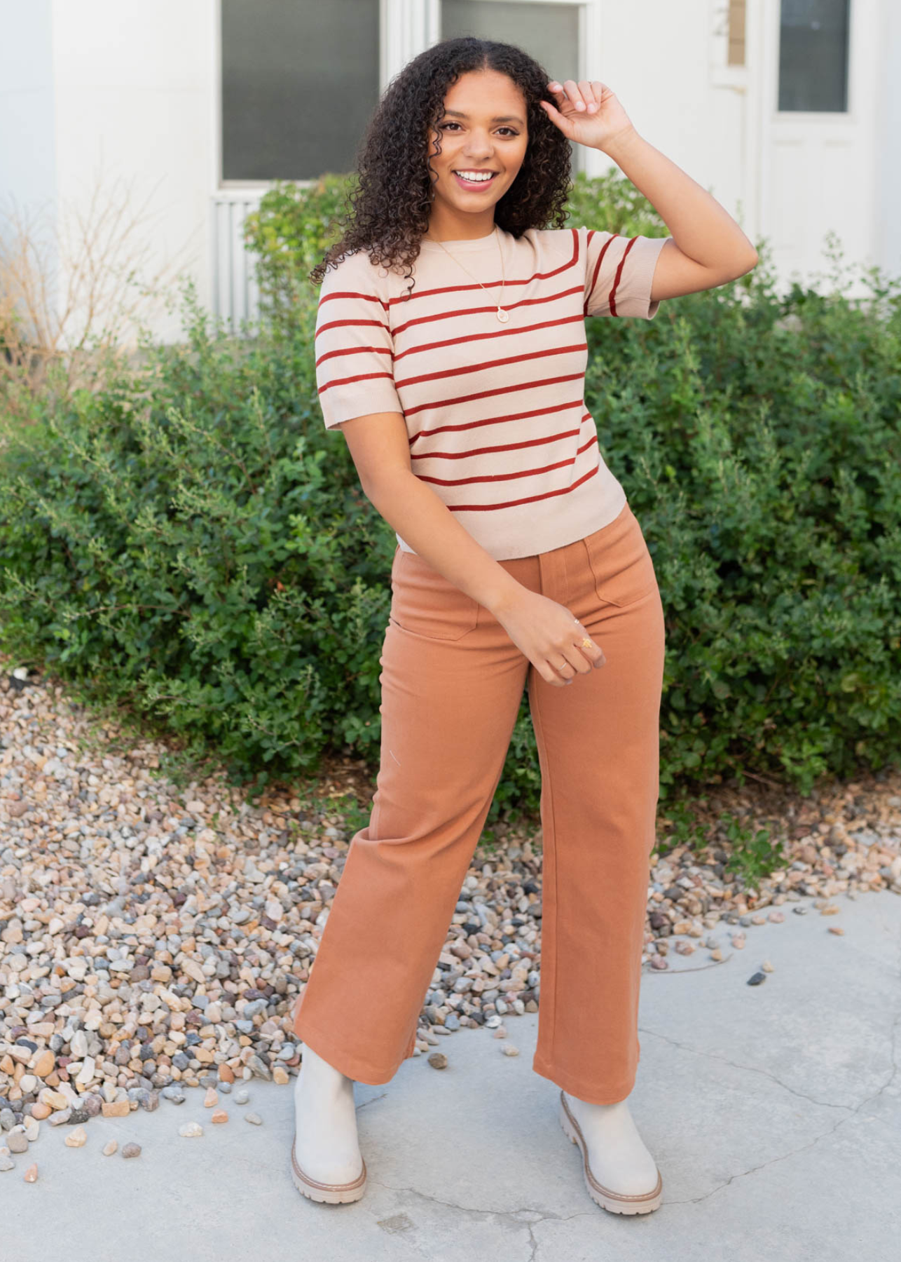 Ranae Rust Stripe Top