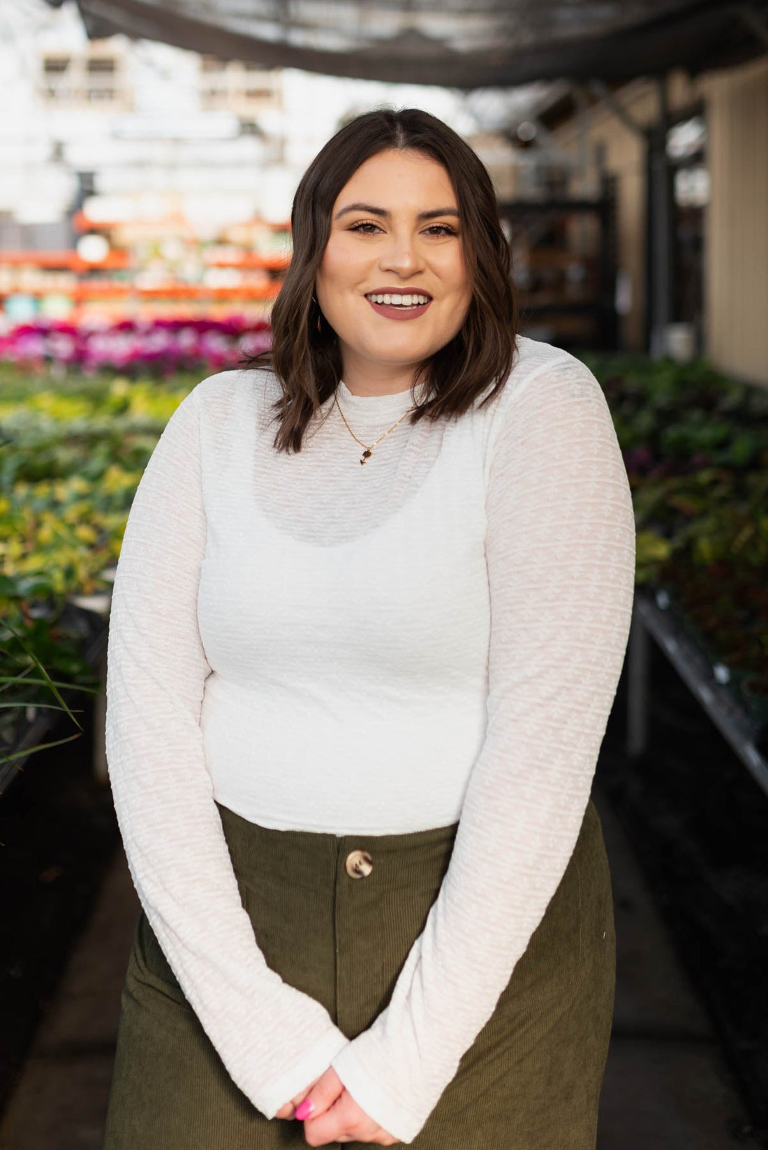 Raya White Floral Stretch Lace Top