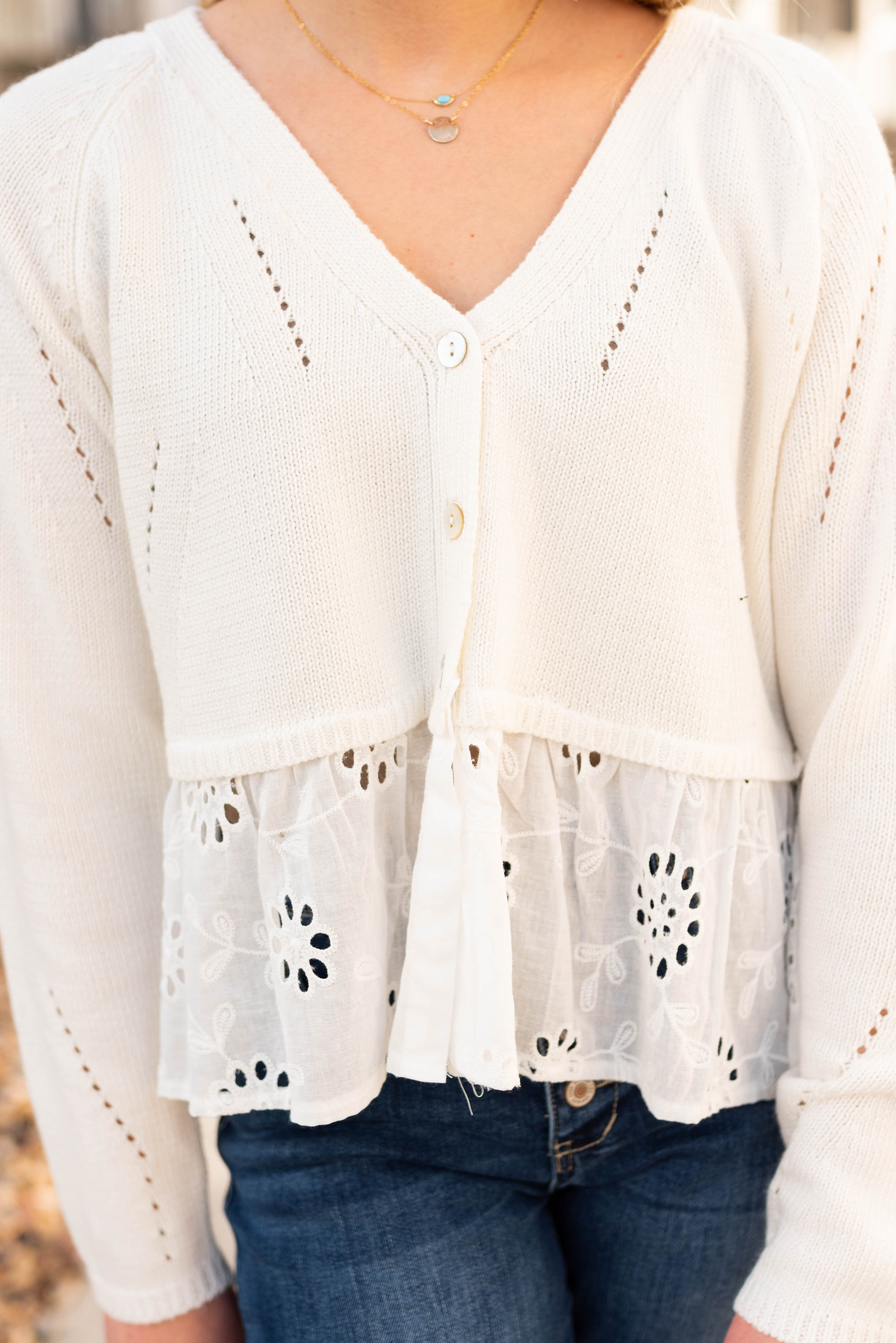 Raynie Off White Cardigan