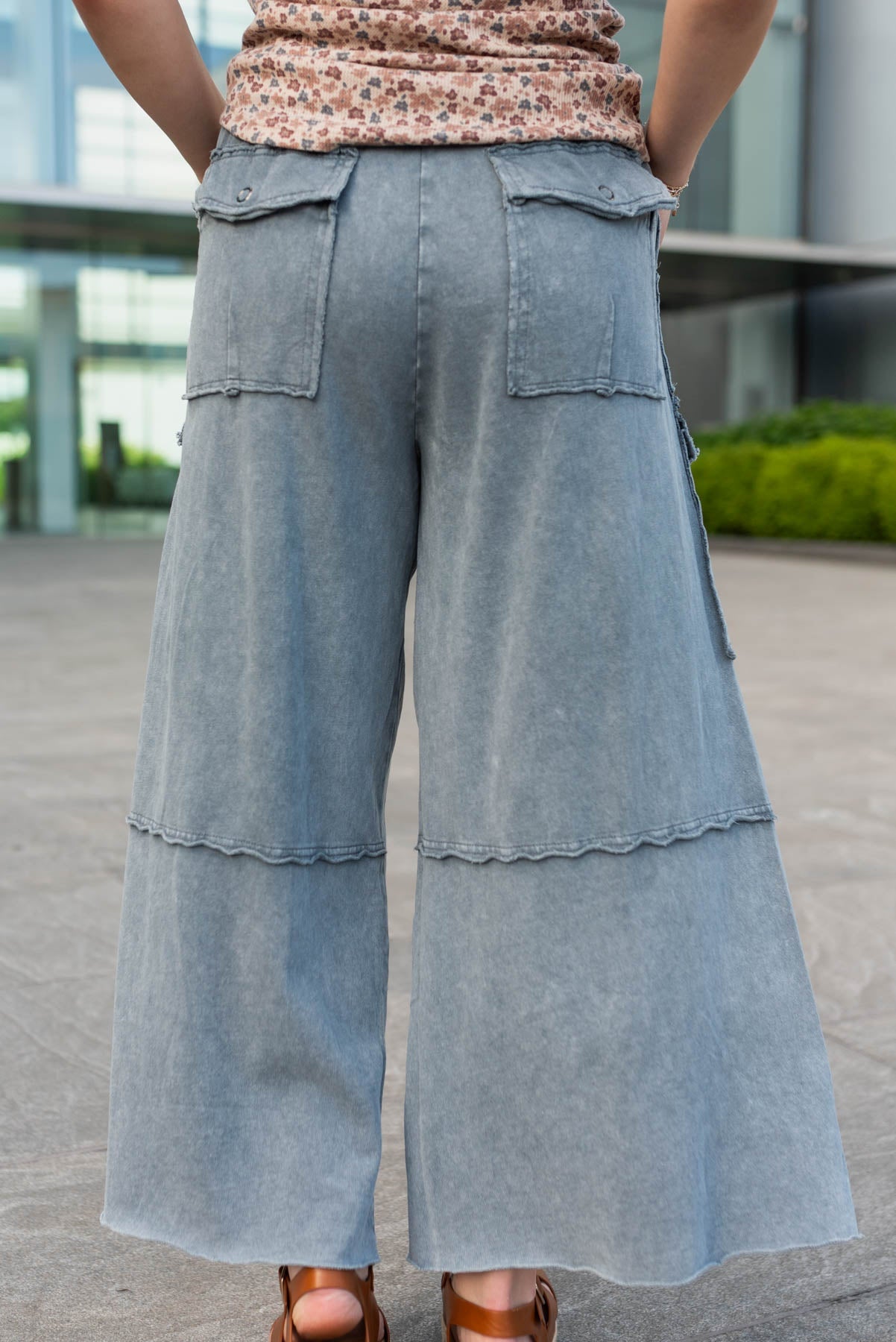 Remie Faded Blue Wide Leg Pants