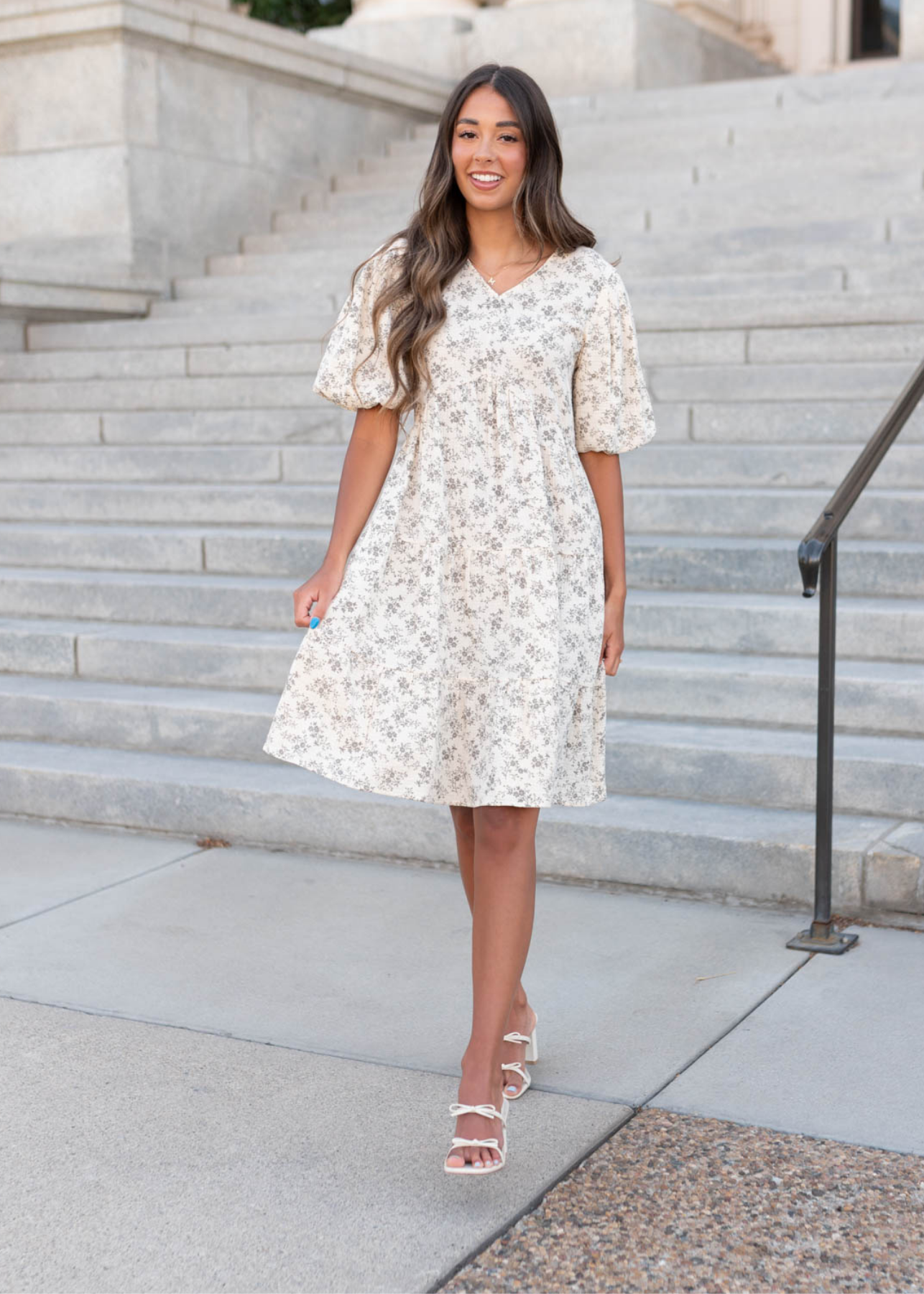 Remie Natural Floral Dress