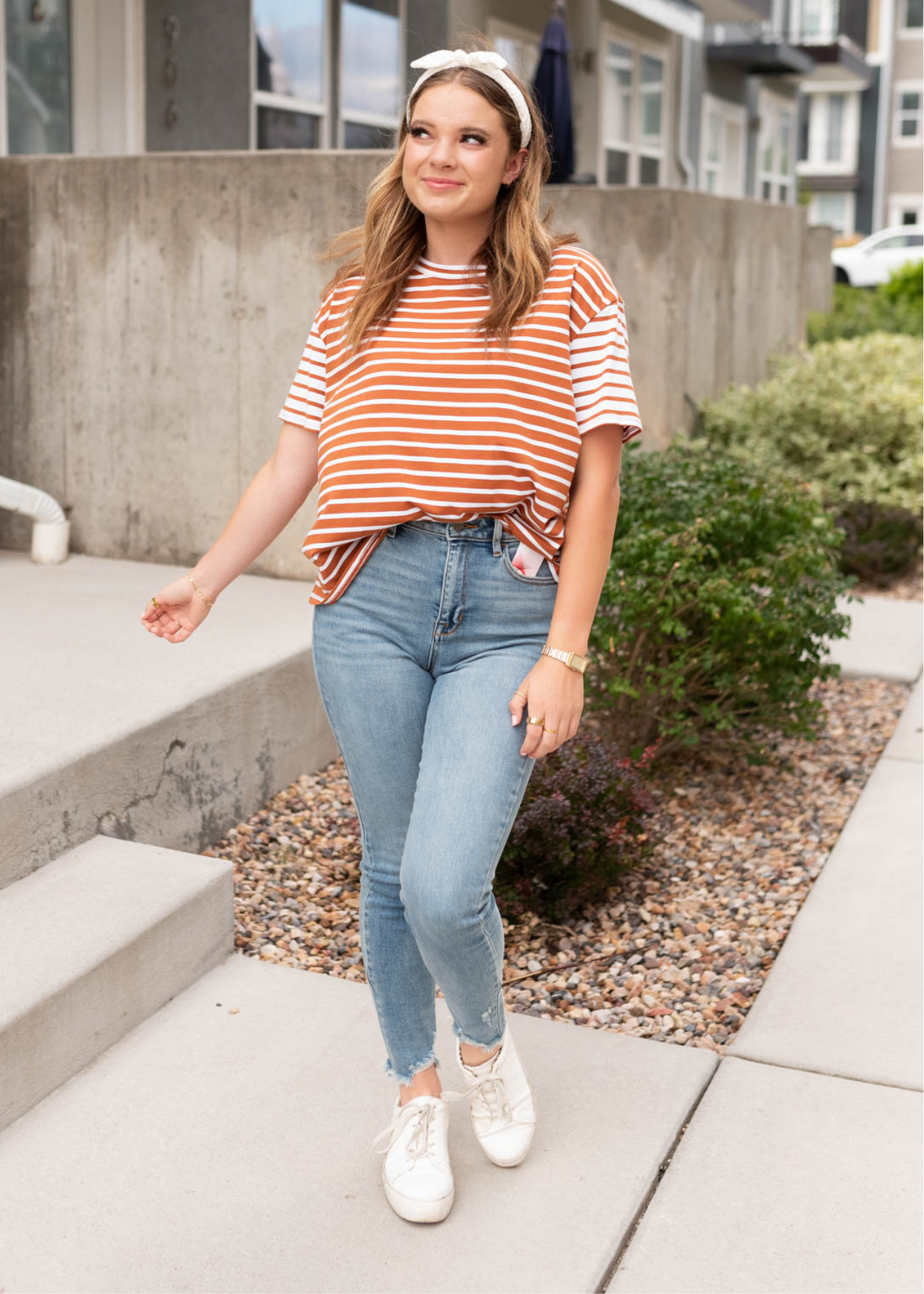 Renata Copper Stripe Top