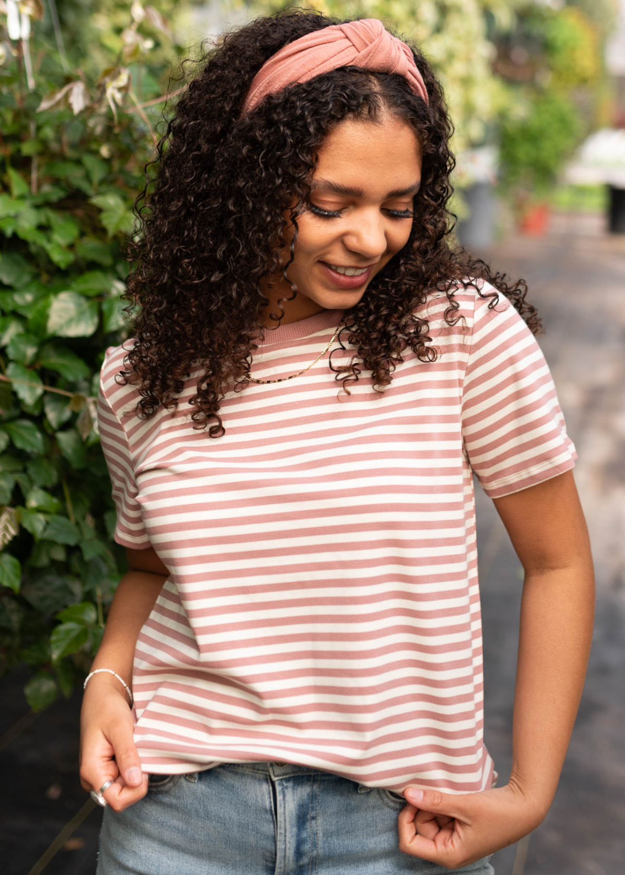 Renley Blush Stripe Knit Top