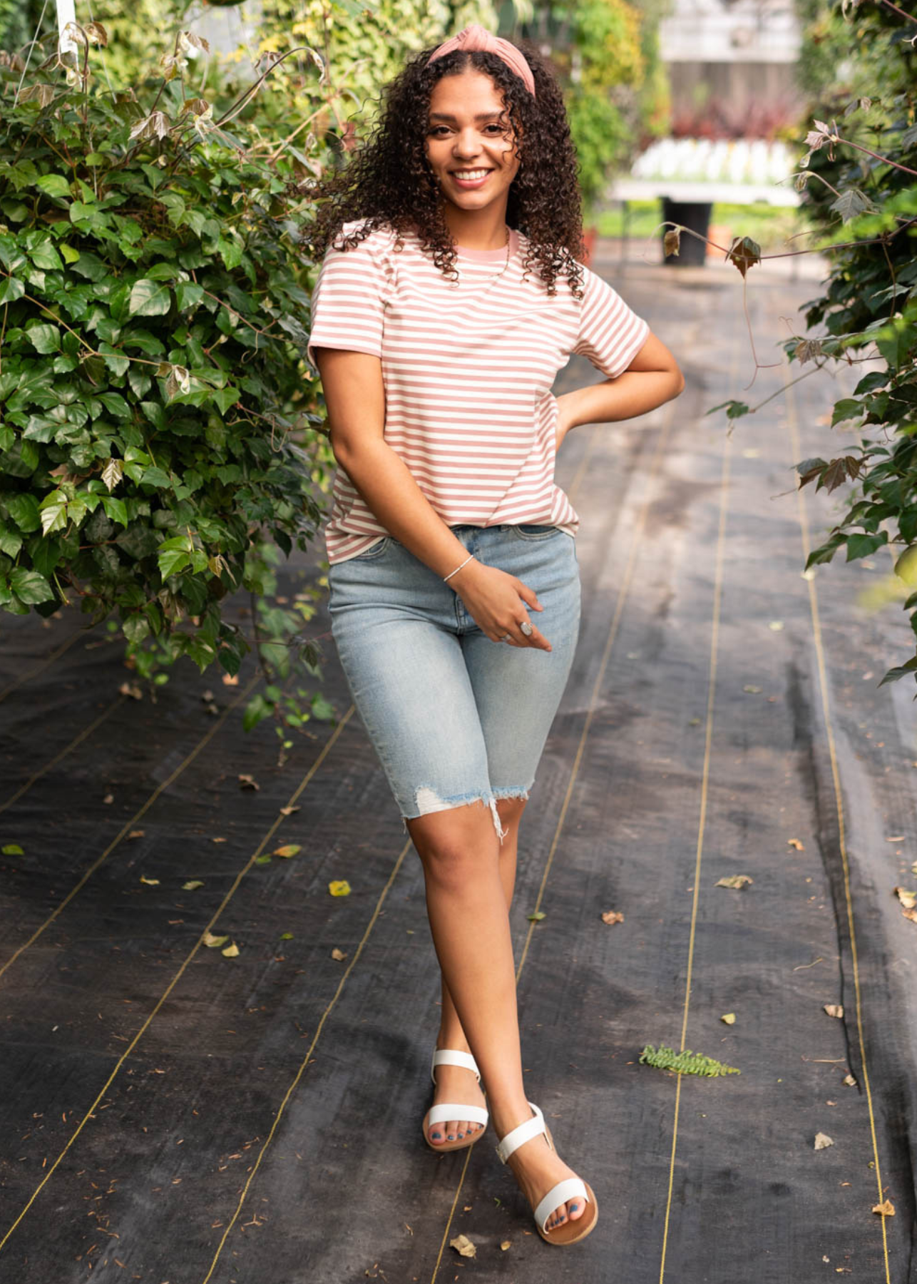 Renley Blush Stripe Knit Top