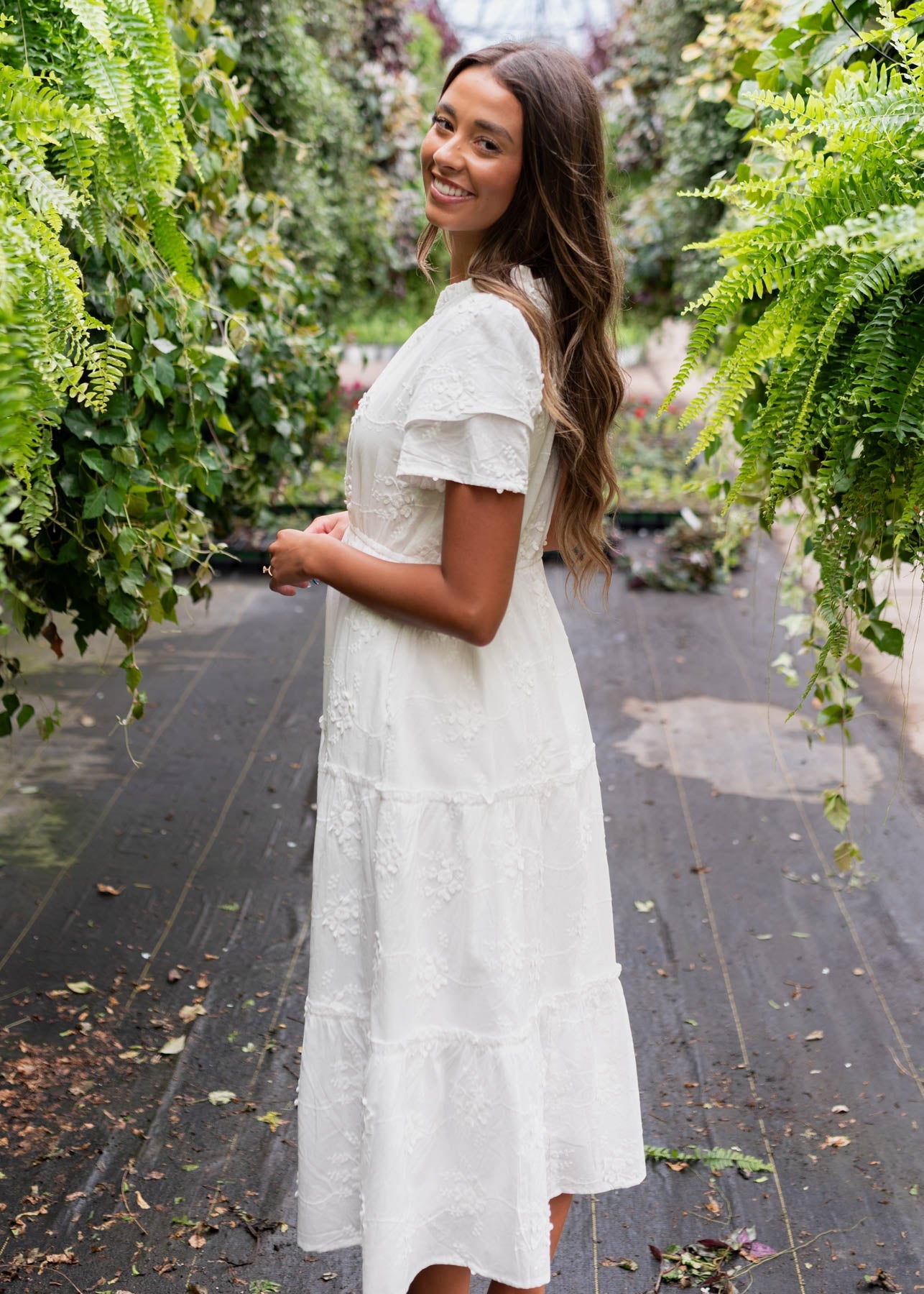 Rhea White Floral Embroidered Dress