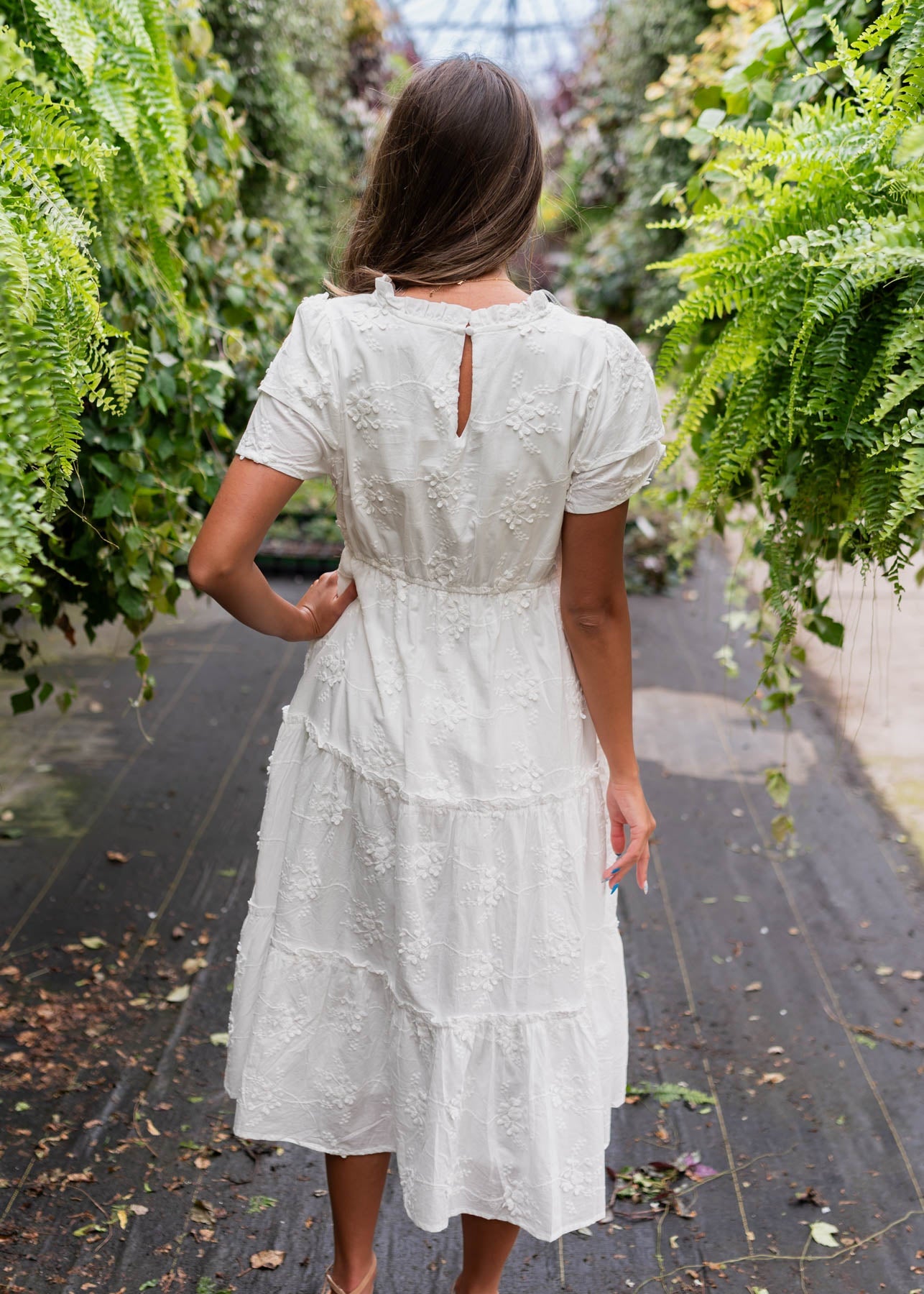 Rhea White Floral Embroidered Dress