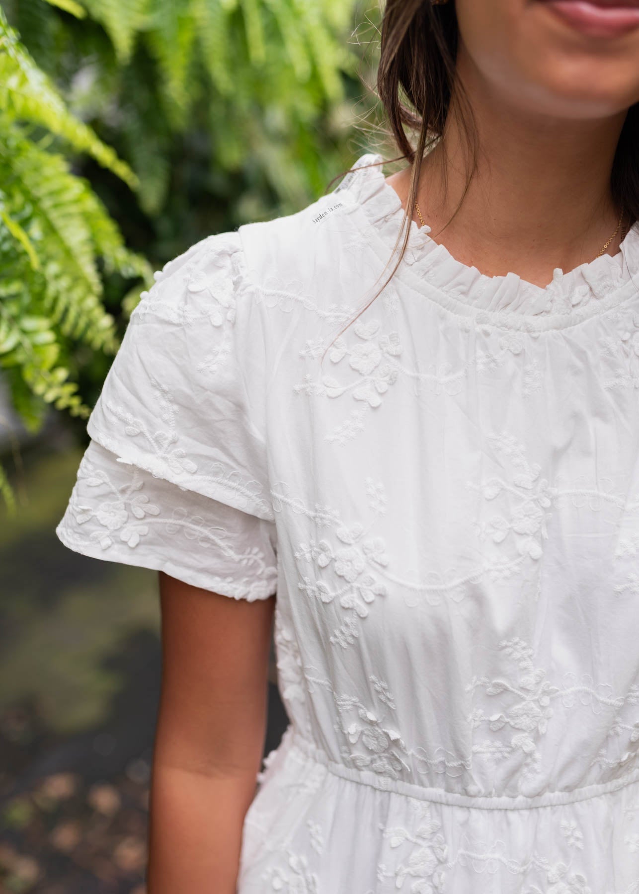Rhea White Floral Embroidered Dress