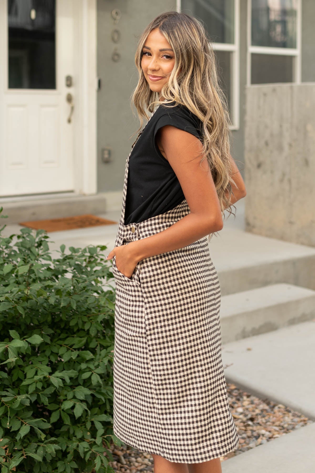 Ricki Mocha Plaid Dress