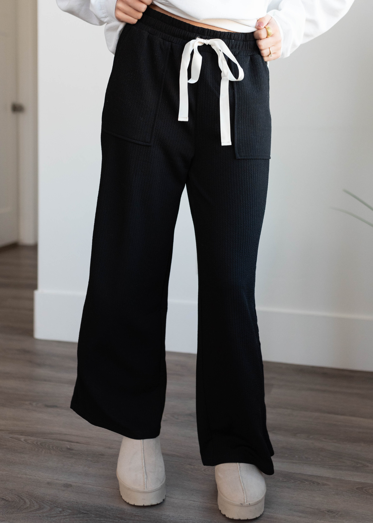 Rilee Black Ribbed Pants