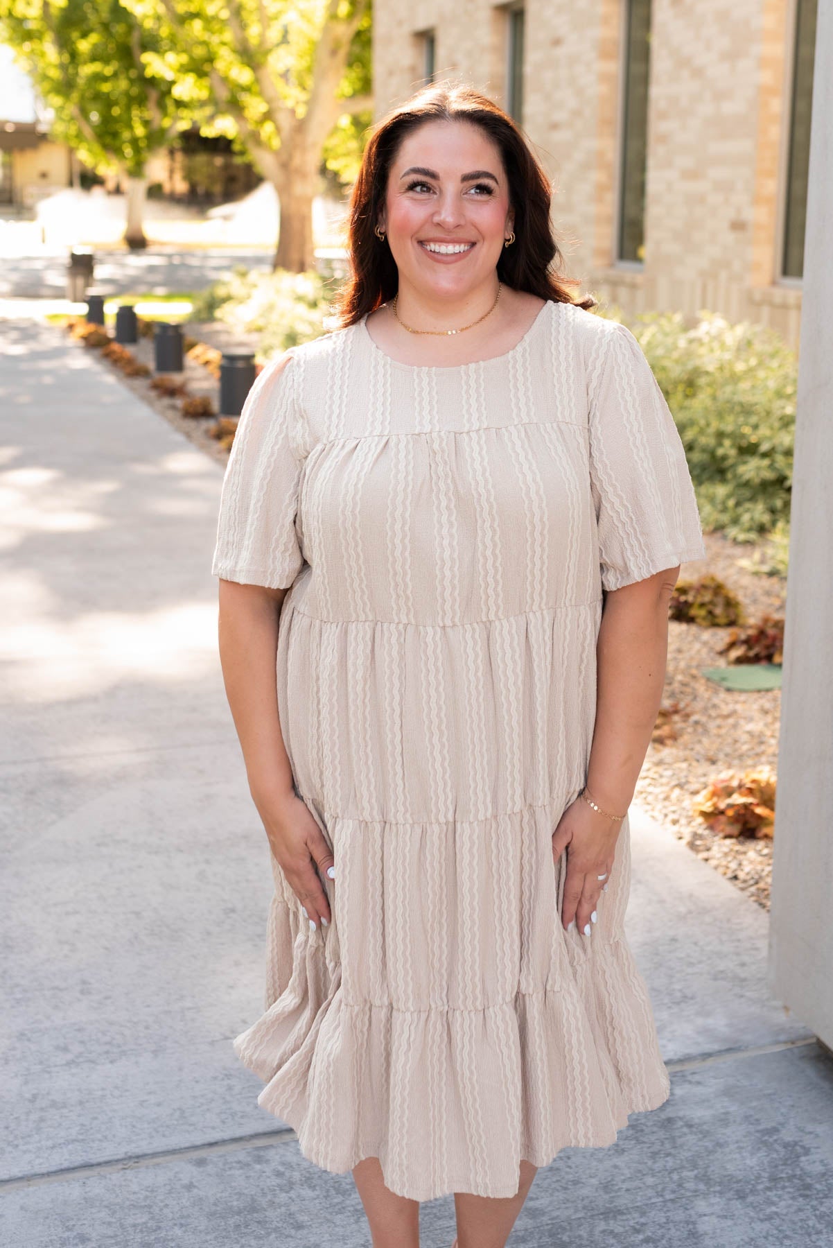 Rindy Tan Textured Dress