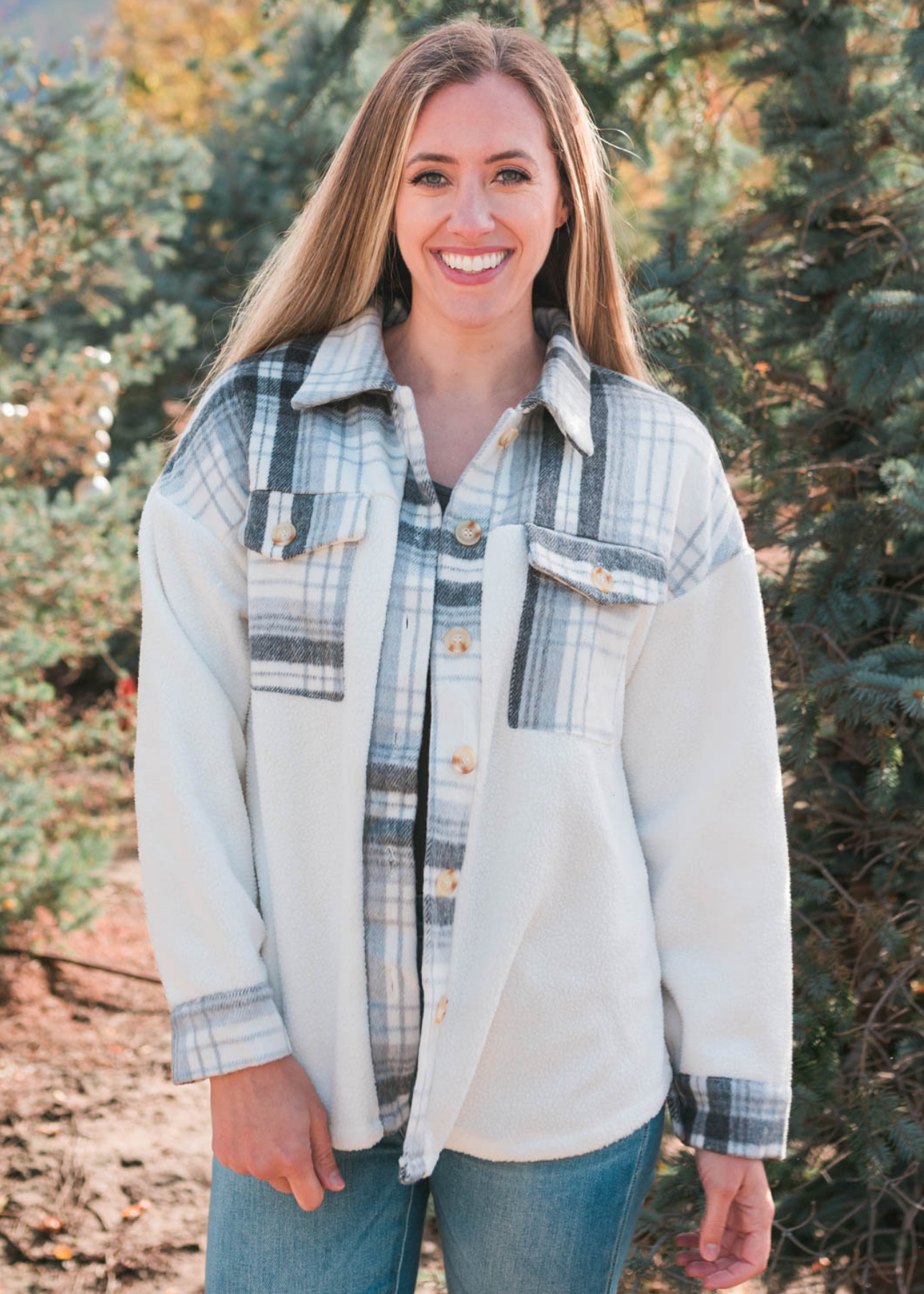 Rivka Grey Plaid Shacket
