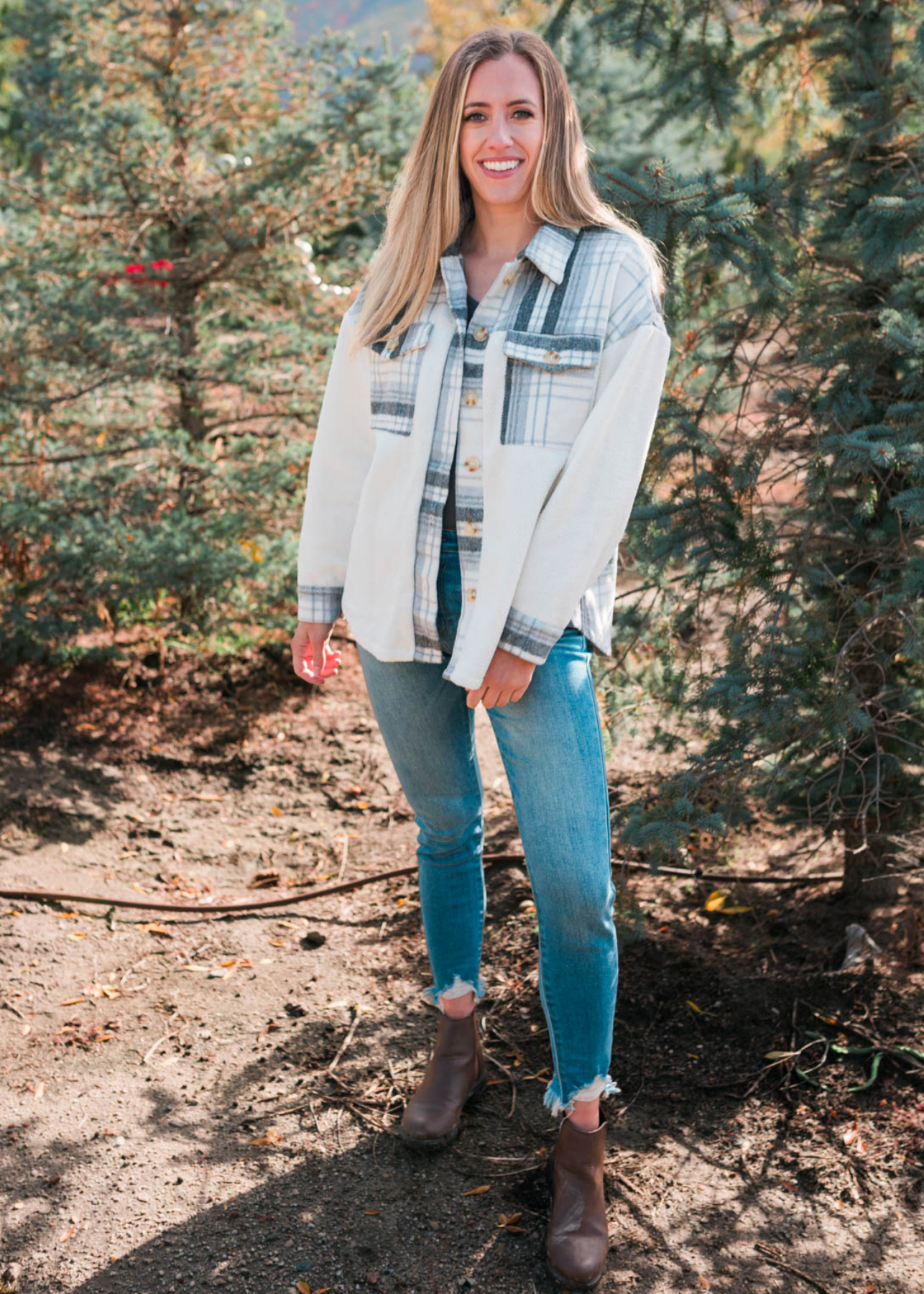 Rivka Grey Plaid Shacket