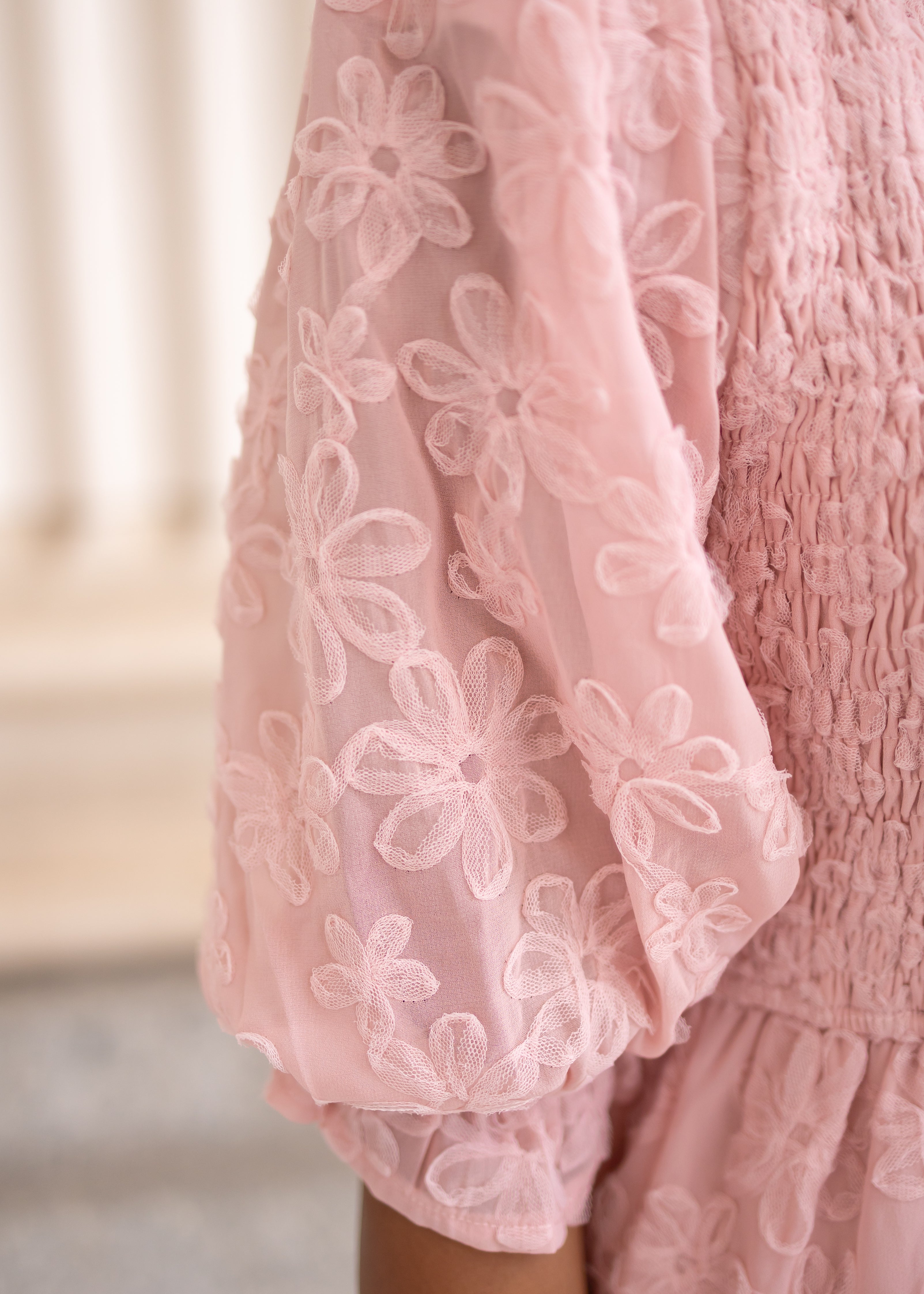 Robin Blush Floral Textured Dress