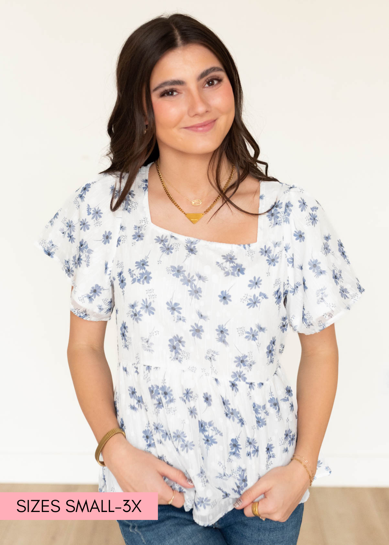 Rory Blue Floral Blouse
