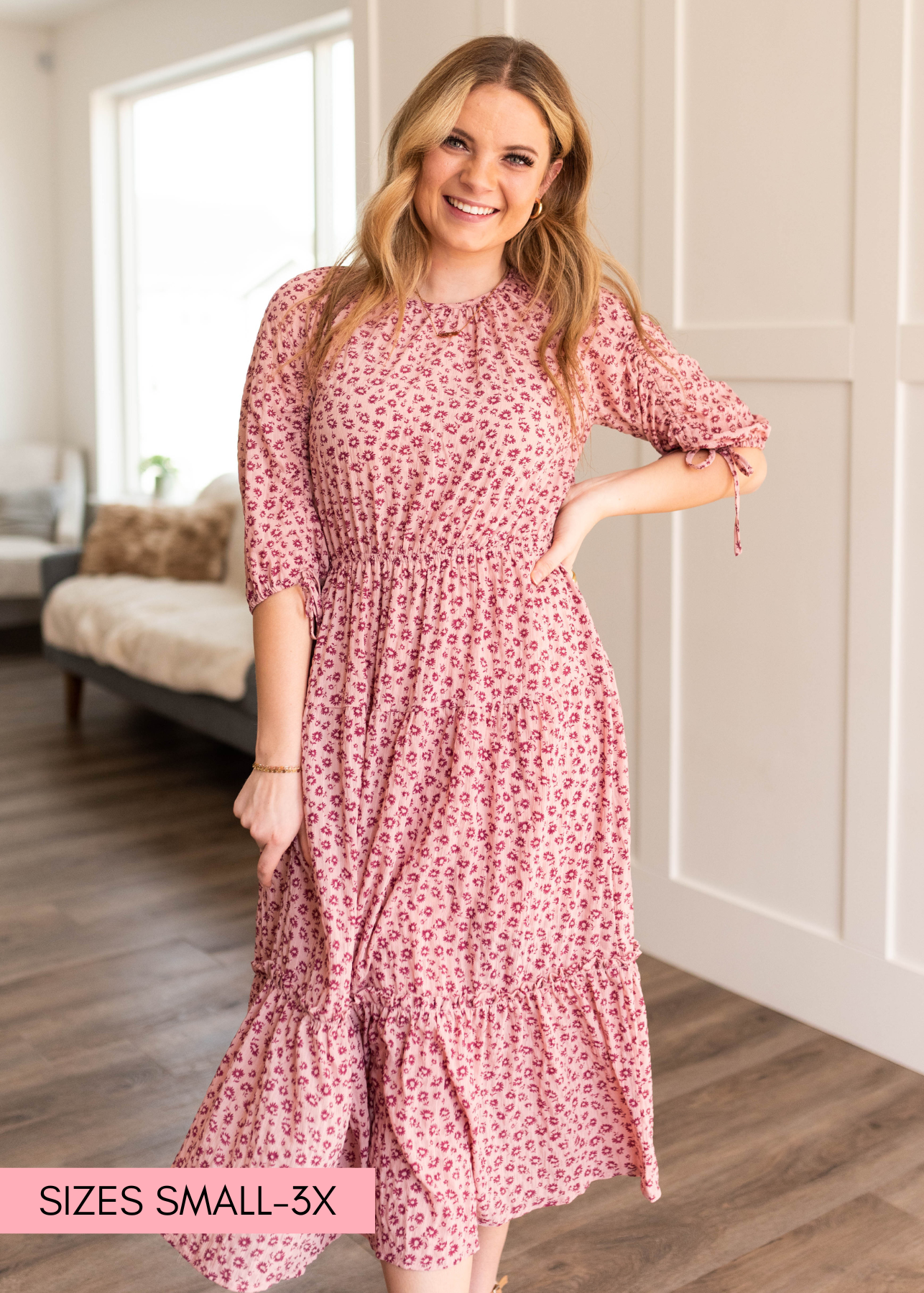 Rosalee Blush Tiered Dress