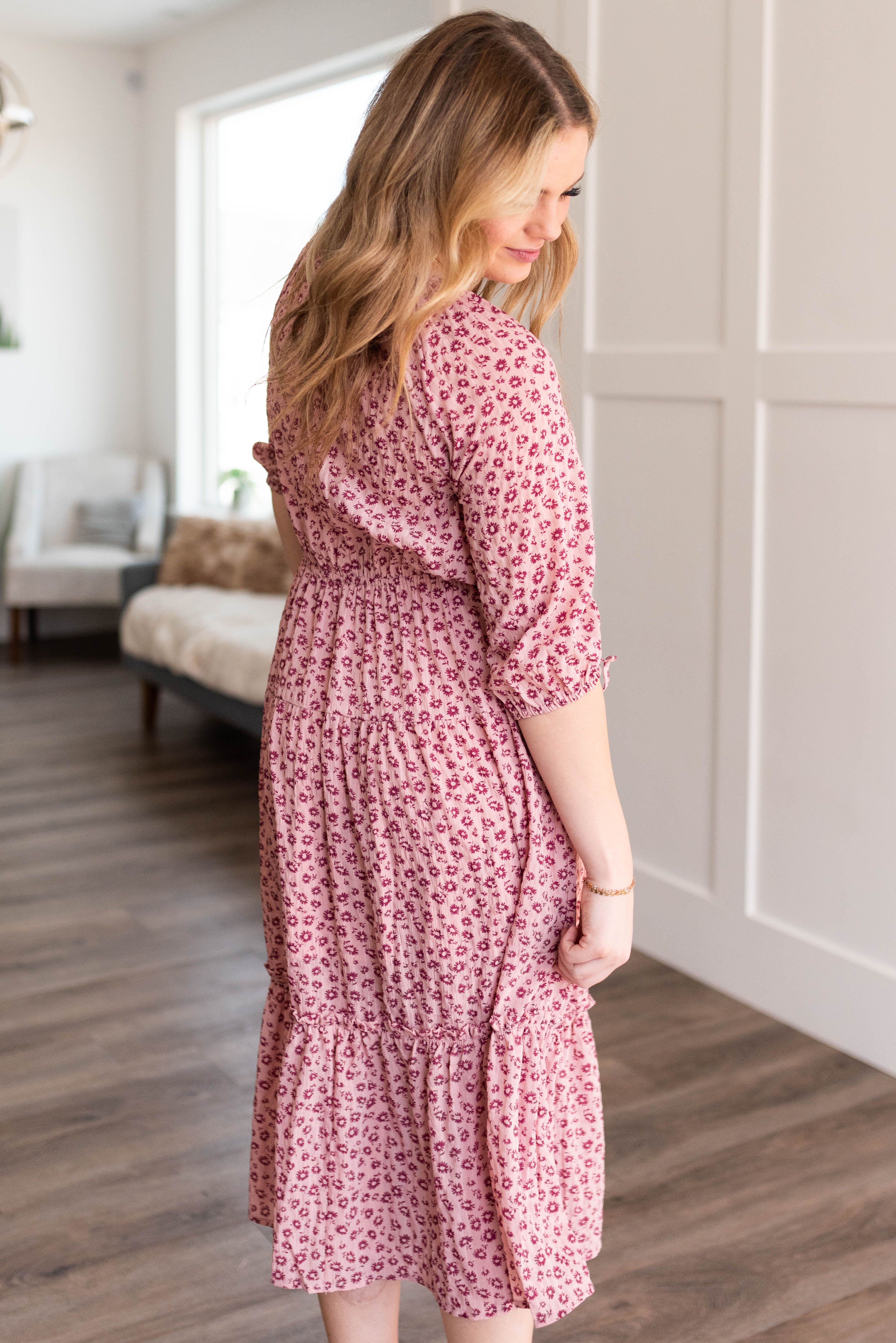 Rosalee Blush Tiered Dress
