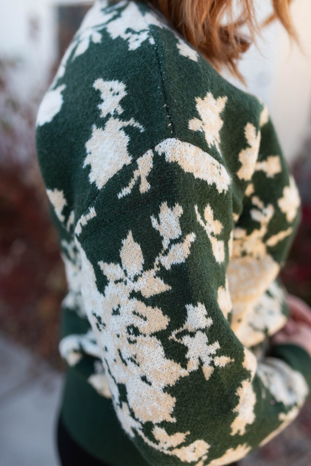 Rosalee Green Floral Sweater